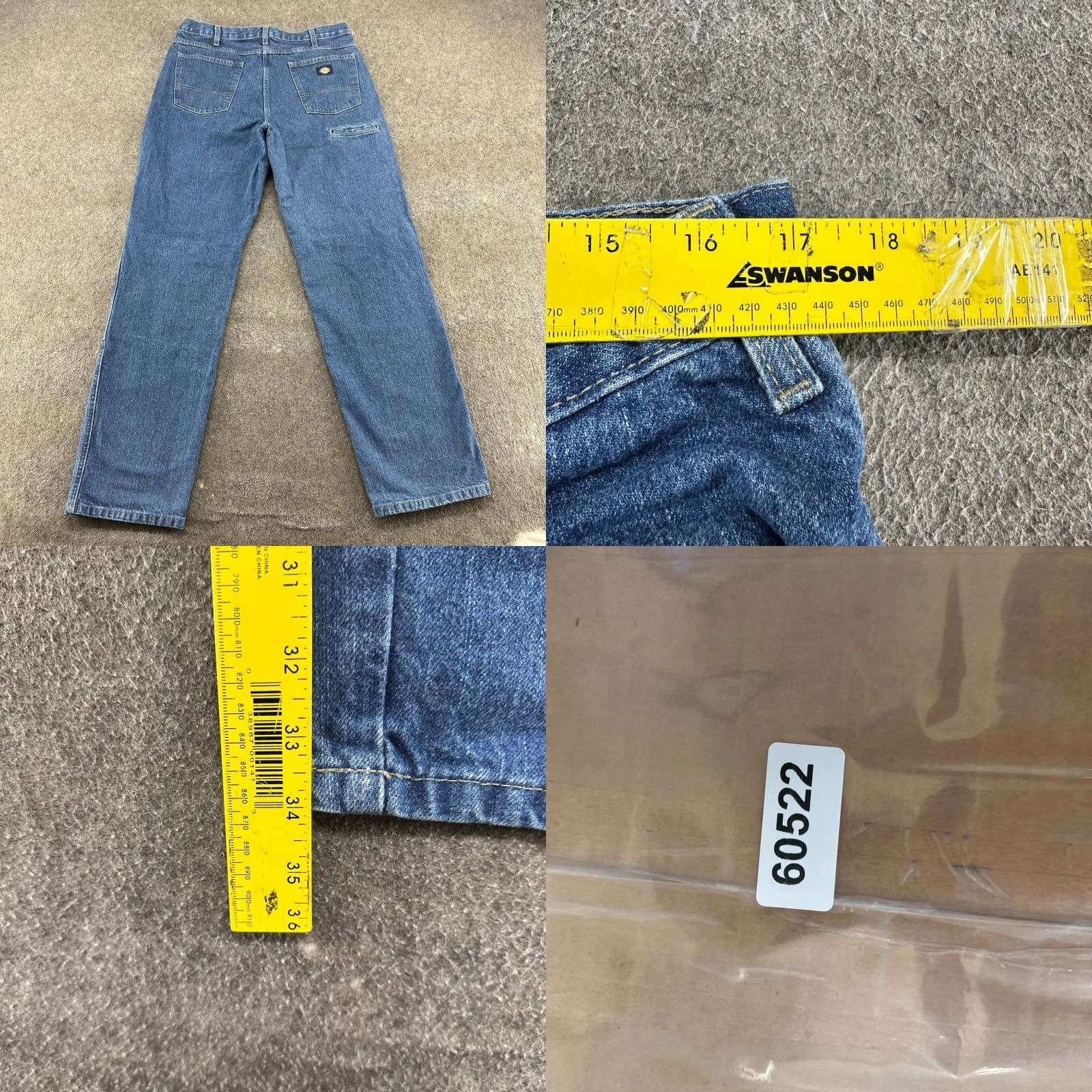 Dickies Dickies Jeans Mens 34x34 Blue Carpenter Relaxed Straight Medium Wash Distressed 5-Pocket Denim Cotton Blend Regular Inseam 34 Logo Vintage Retro Mens Size US 34 / EU 50 - 8 Thumbnail