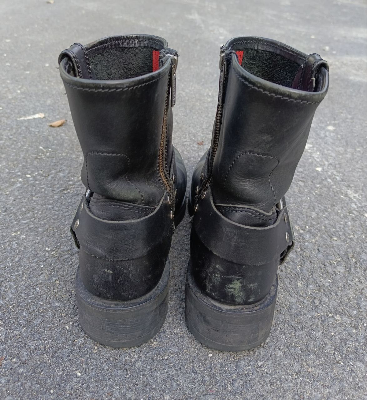 Harley Davidson × Leather HARLEY DIVIDSON LEATHER RING CHEALSEA BOOTS ZIPPER Size US 7.5 / IT 37.5 - 5 Thumbnail