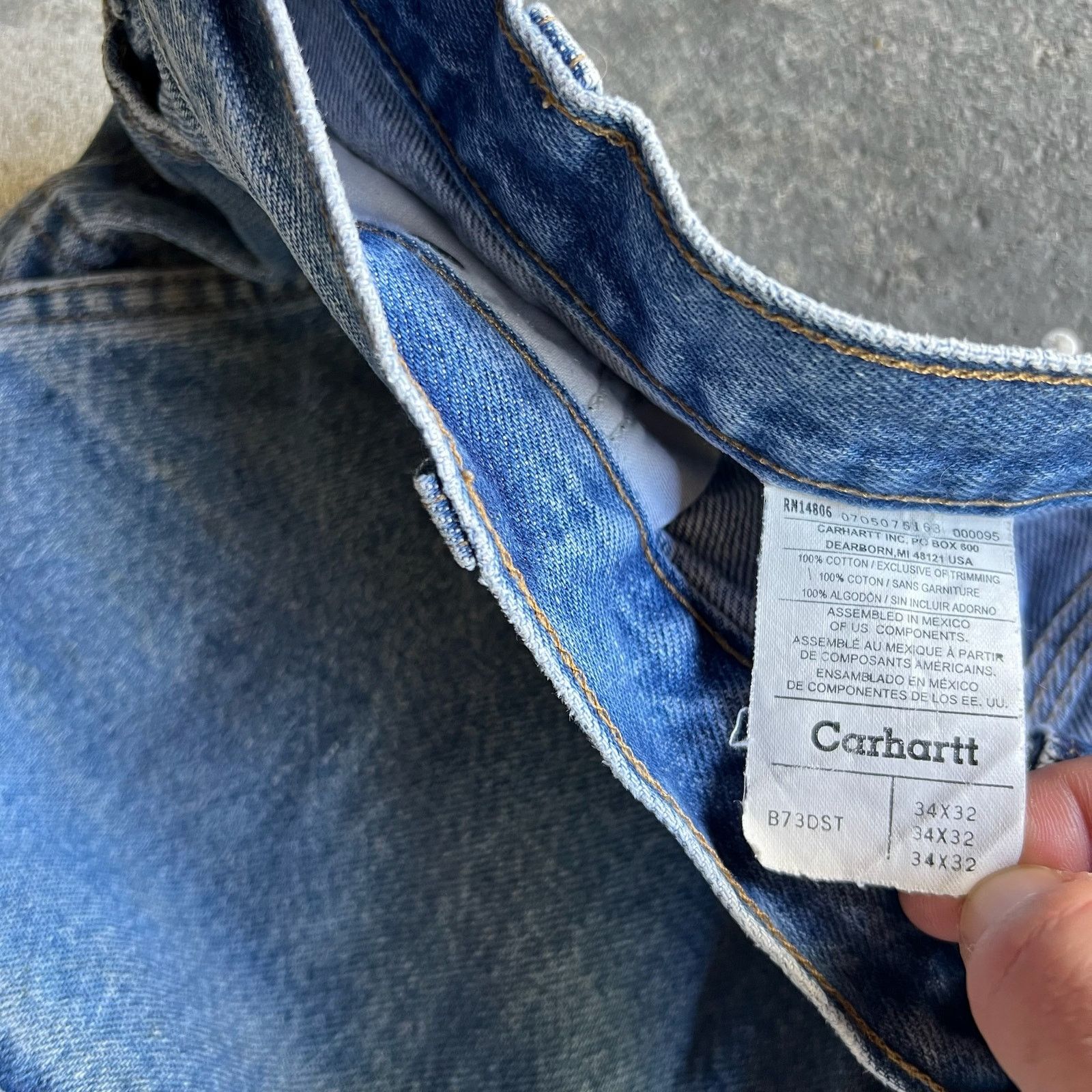 Carhartt × Vintage Carhartt denim blue jean double knee work carpenter pants Size US 33 - 7 Thumbnail