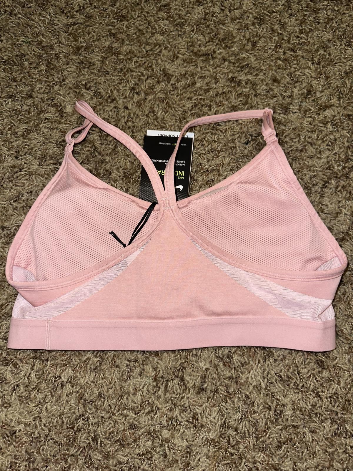 Nike Nike Women's Indy Black/White LS Padded U-Neck Sports Bra Size ONE SIZE - 3 Thumbnail