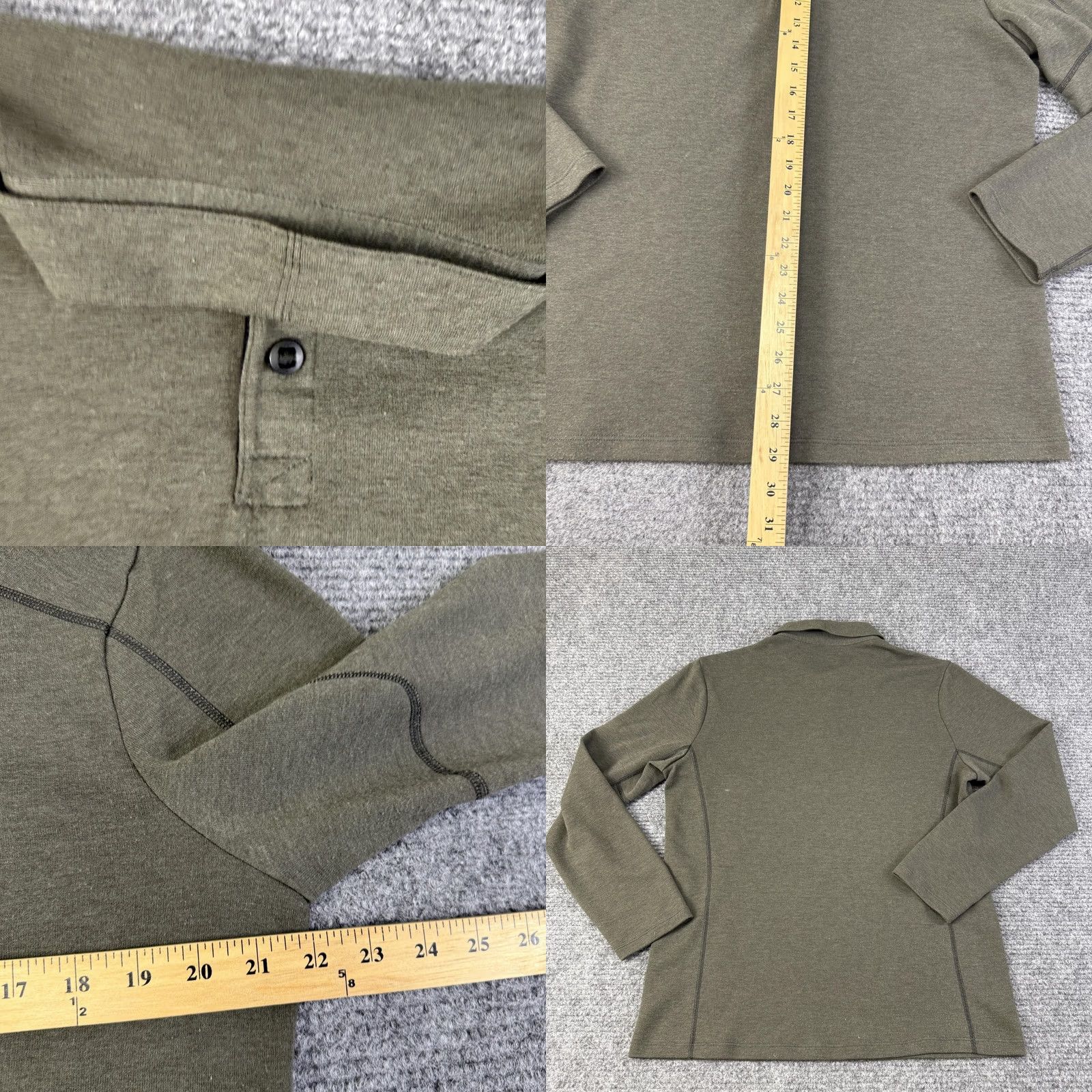 Vintage Triple Aught Design Polo Shirt Mens Large Green Merino Knit USA Long Sleeve Size US L / EU 52-54 / 3 - 8 Thumbnail