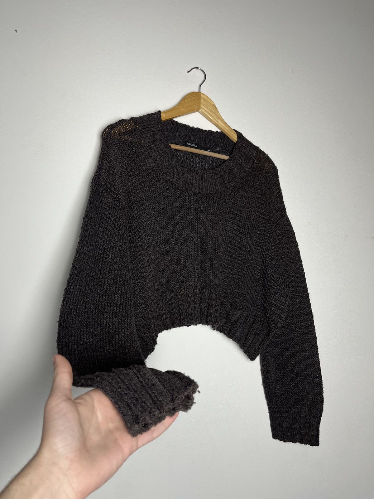Rundholz 🔥90'S RUNHOLZ BLACK LABEL GOTHIC CROPPED KNIT SWEATER Size S / US 4 / IT 40 - 2 Thumbnail