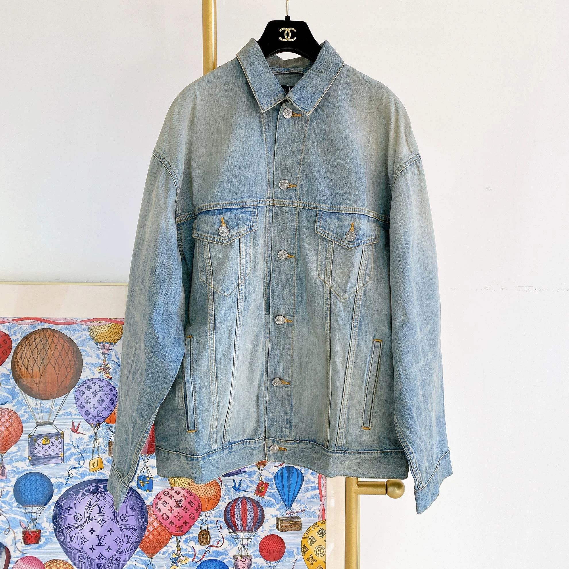 Balenciaga Balenciaga Blue Logo Denim Jacket XS Size US XS / EU 42 / 0 - 1 Thumbnail