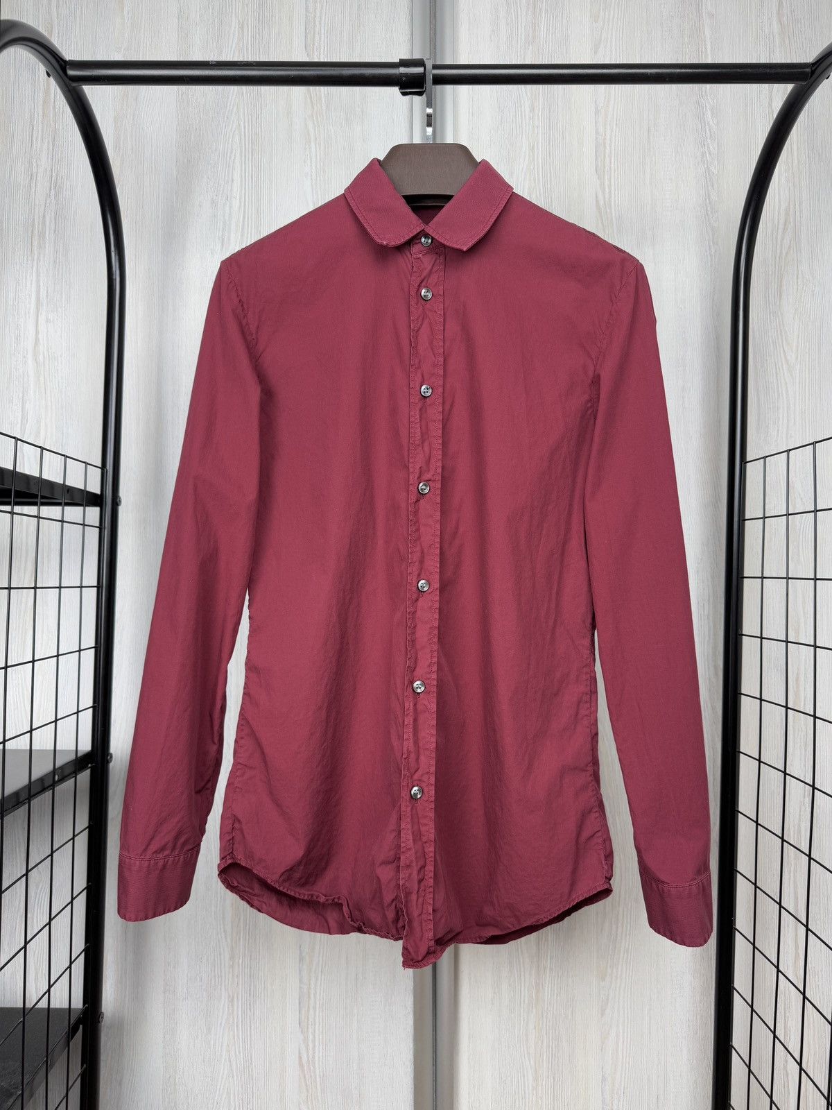 Maison Margiela Men’s Maison Martin Margiela Burgundy Long Sleeve Shirt 46 Size US S / EU 44-46 / 1 - 1 Thumbnail