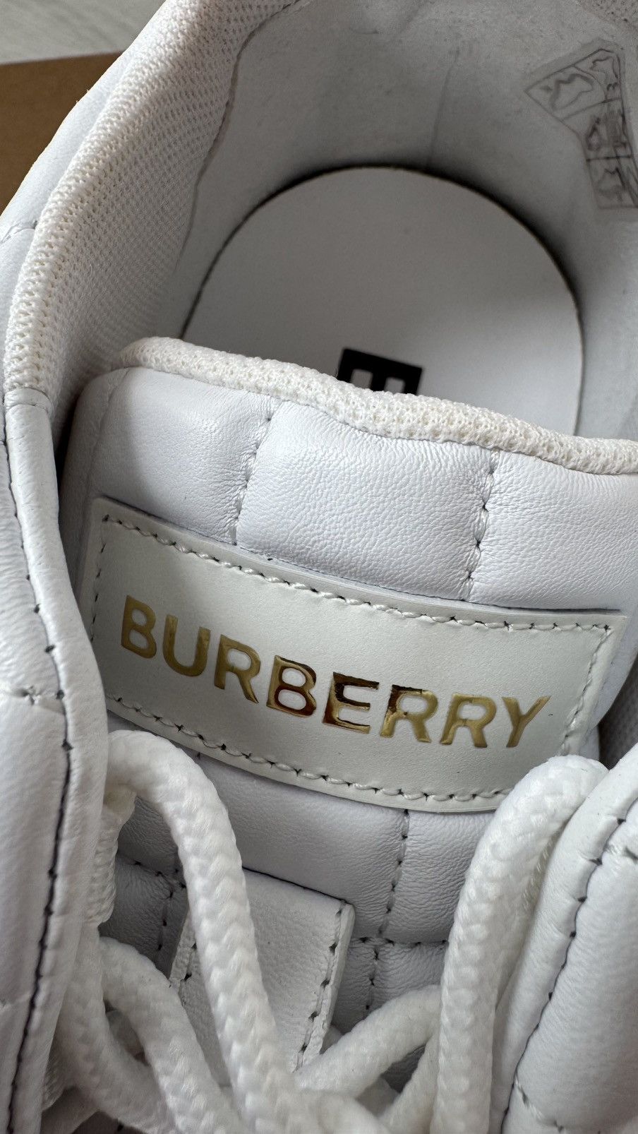 Burberry New Burberry White Quilted Sneakers Size US 9 / IT 39 - 6 Thumbnail