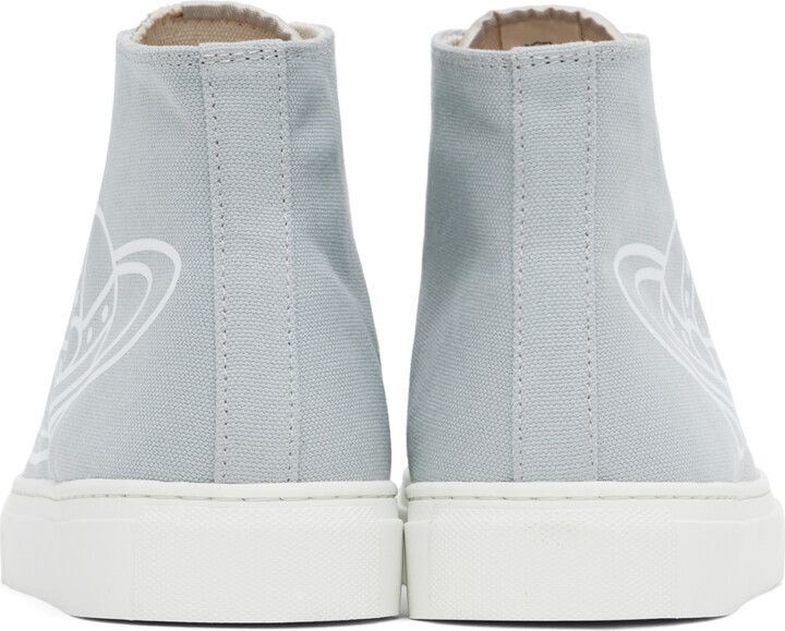 Vivienne Westwood o1y0525 Logo Hi-Top Sneakers in Light Gray Size US 8 / EU 41 - 4 Thumbnail
