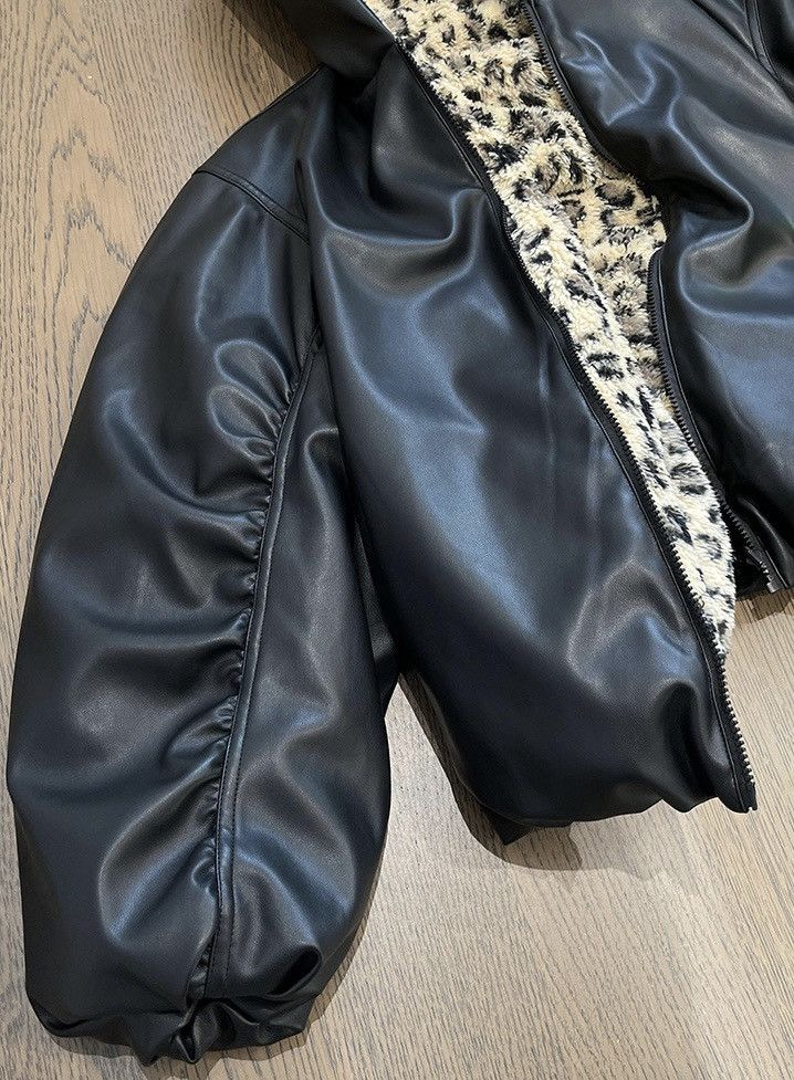 Japanese Brand × Vintage Premium punk reversible faux leather leopard hooded jacket Size US XXL / EU 58 / 5 - 8 Thumbnail