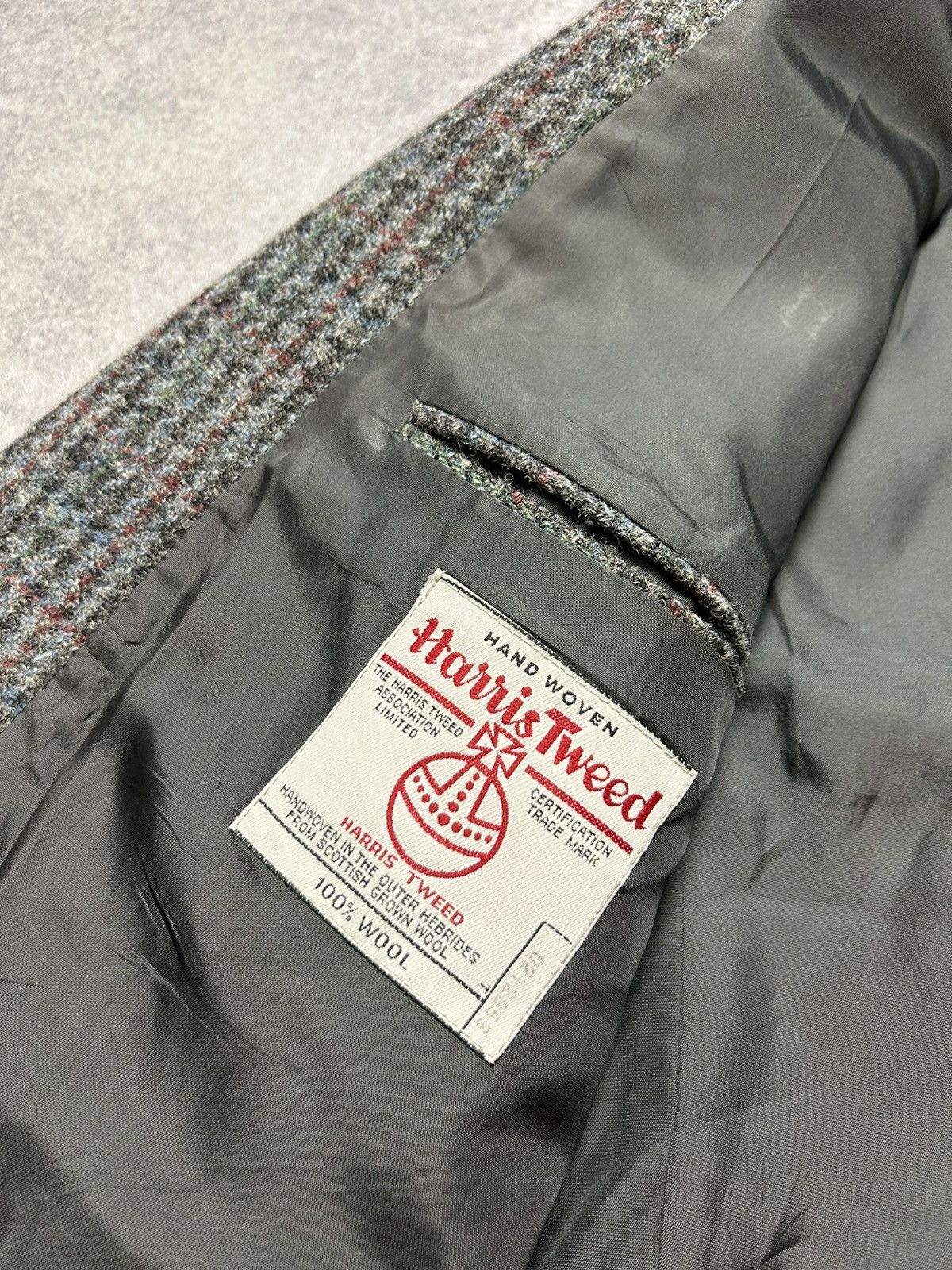 Harris Tweed × Vintage Vintage 90s Harris Tweed Wool Sport Blazer Jacket Old Money Size 40S - 8 Thumbnail