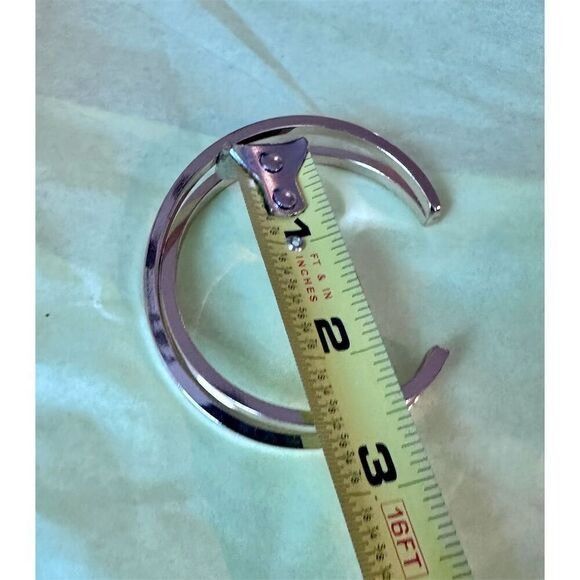 Other Silver Tone Open Cuff Bracelet With Twisted Design Size ONE SIZE - 6 Thumbnail
