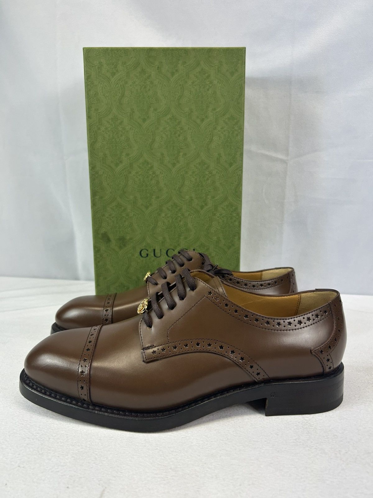 Gucci GUCCI Rooster Brogue Leather Derby Shoes Size US 9 / EU 42 - 1 Thumbnail