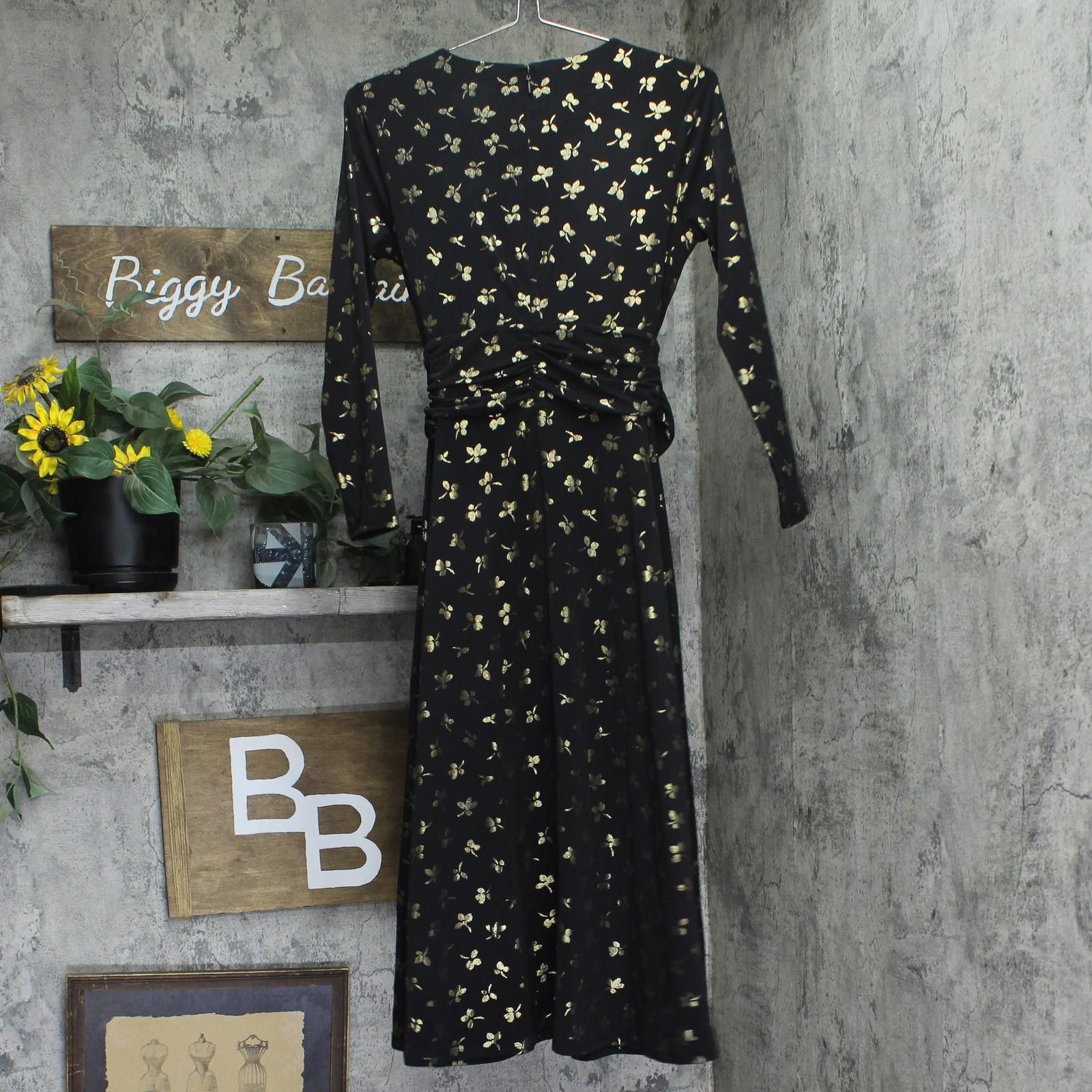 Tommy Hilfiger Nwt Tommy Hilfiger Printed Dress A4ij114a Black / Gold 2 Size XS / US 0-2 / IT 36-38 - 2 Thumbnail