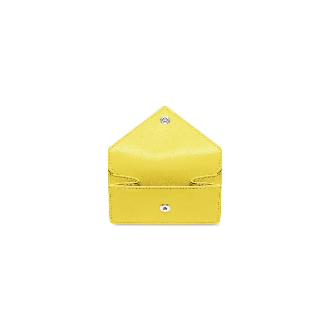 Balenciaga o1mt1gz1224 Size: OS / Papier Mini Wallet in Yellow Size ONE SIZE - 3 Thumbnail