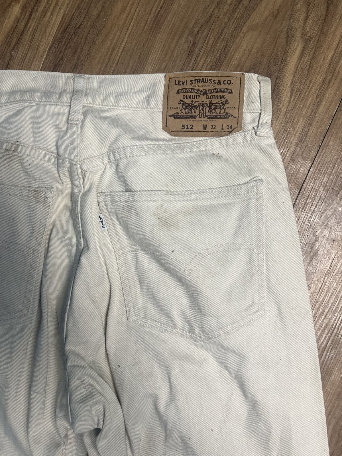 Levi's Levi's 512 Vintage Creamy White Tapered Fit Denim (40) Size US 32 / EU 48 - 14 Thumbnail