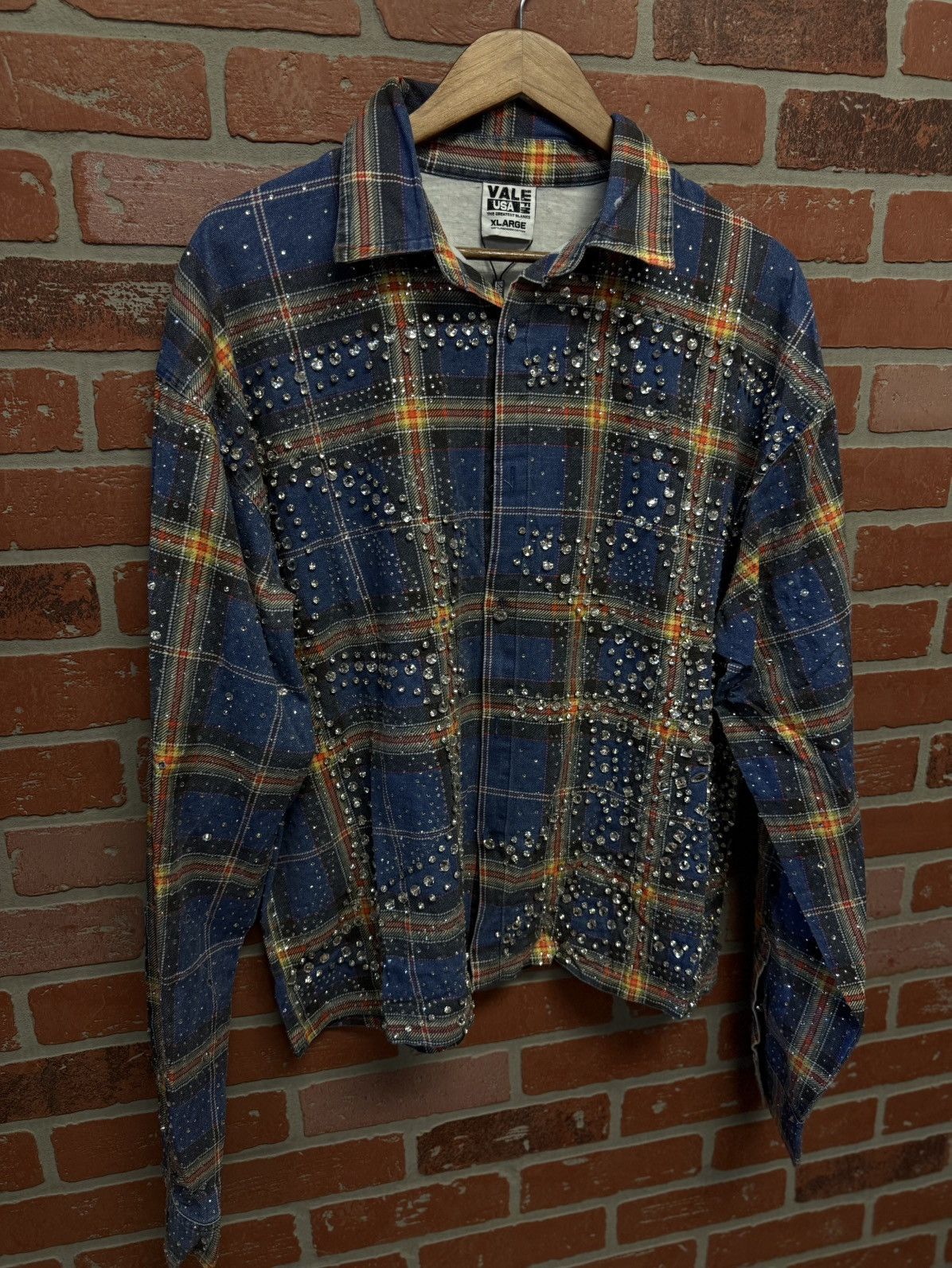 Vale Valley Crystal Flannel Long Sleeve Stones Size XL (NEW) 💎 Size US XL / EU 56 / 4 - 2 Thumbnail