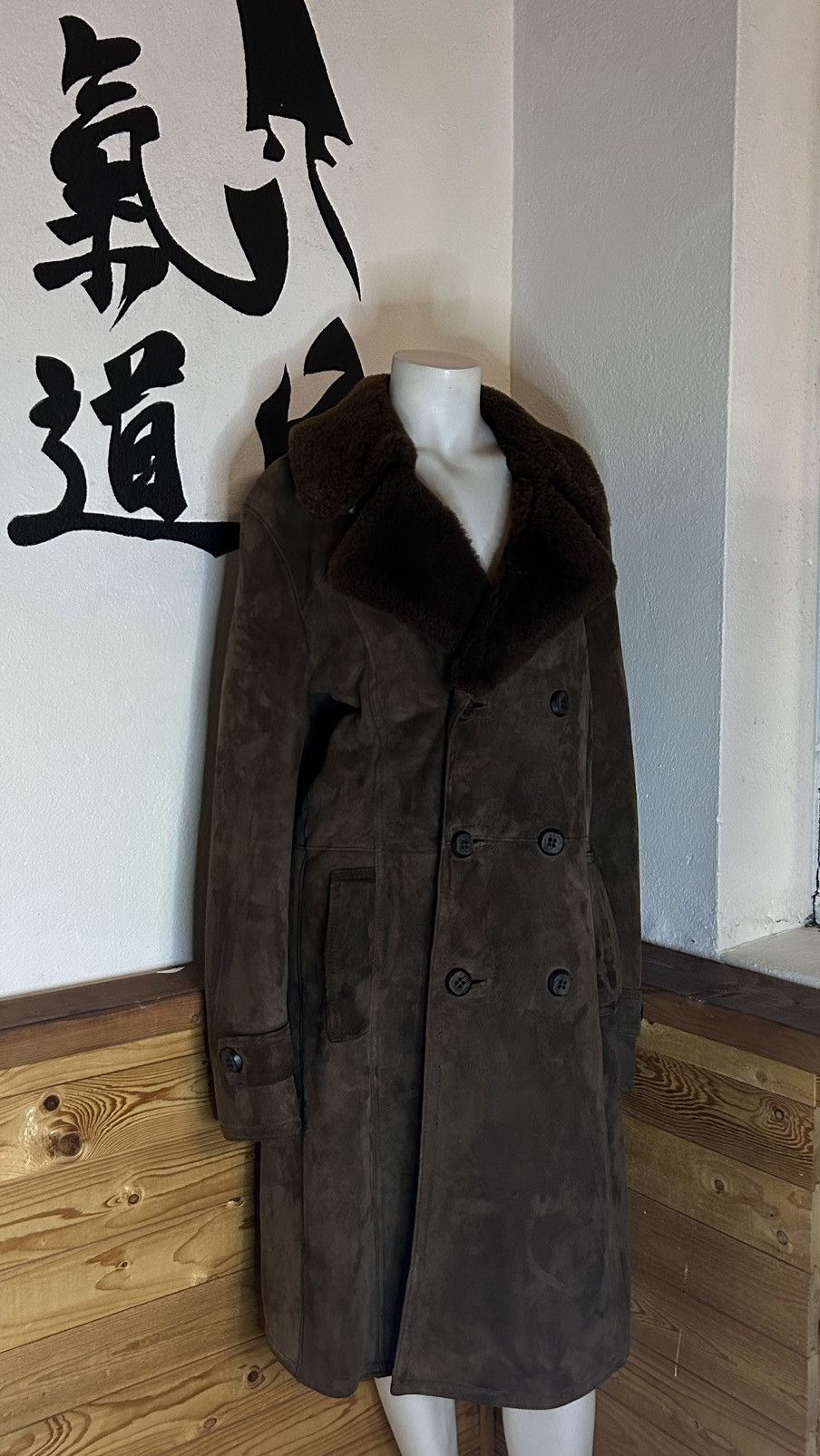 Japanese Brand × Vintage Vintage Scandinavian Warm Suede Double Breasted Long Coat Size US M / EU 48-50 / 2 - 6 Thumbnail
