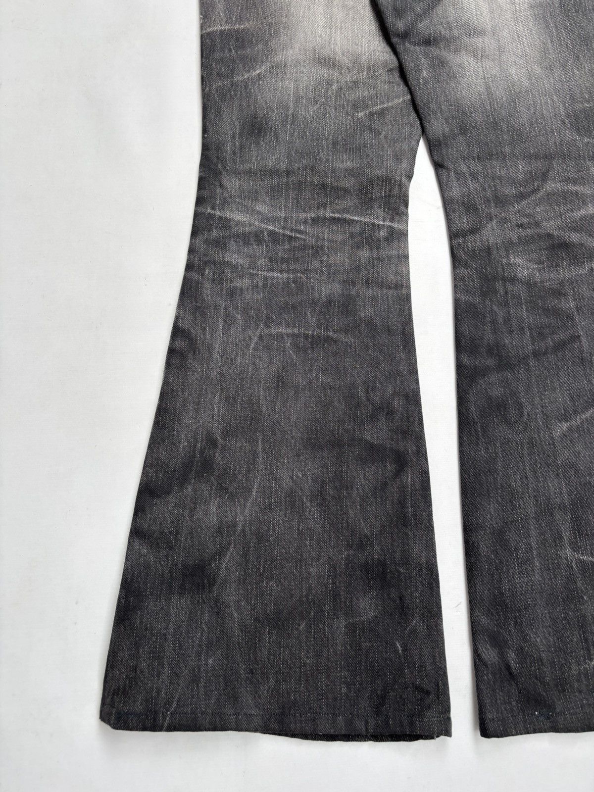 パンツ 00s tornado mart black flare denim pants 00s TORNADO MART Distorted Black Flare Denim Pants