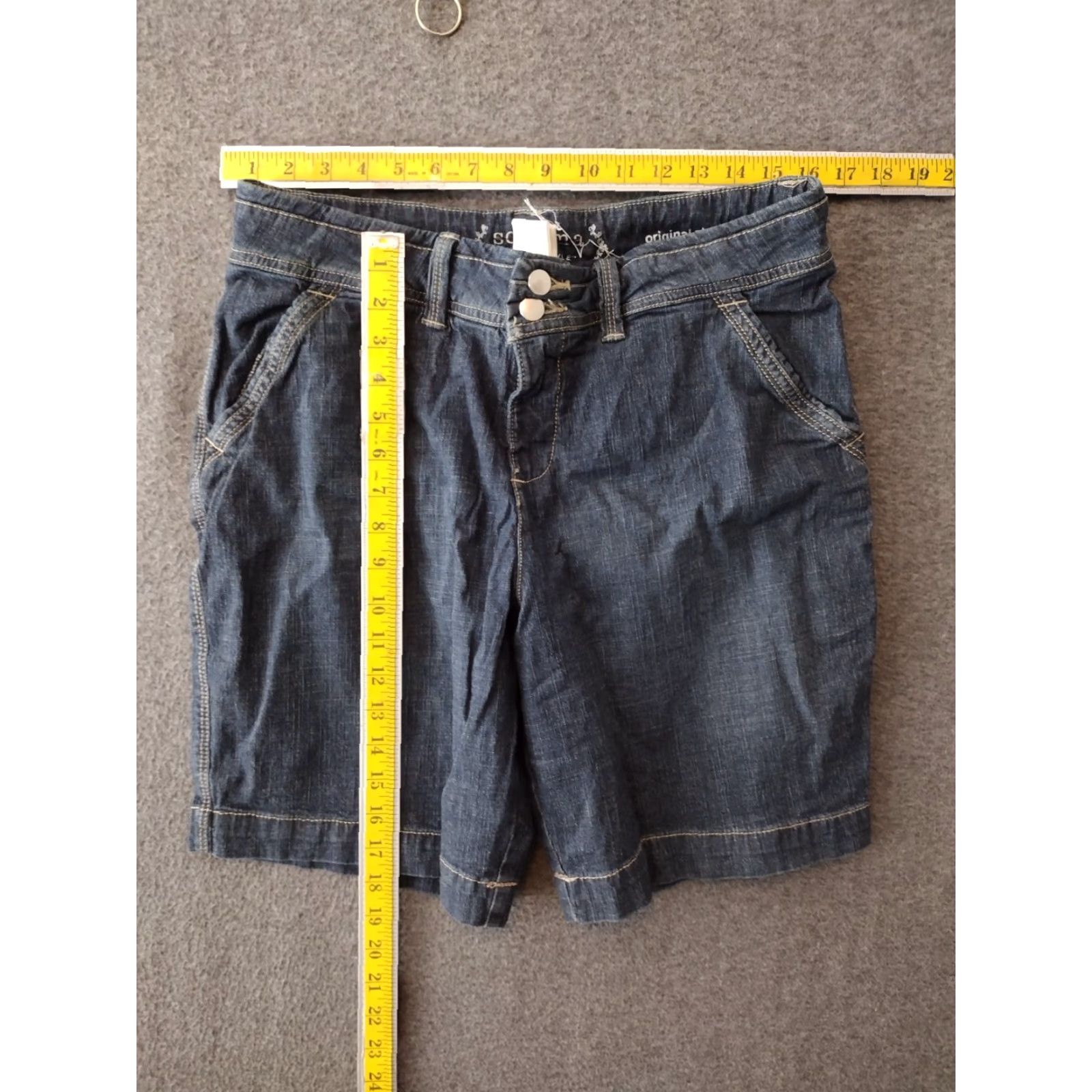 Doublet Sonoma Women's Bermuda Shorts Blue Denim 10 Stretch Double Button 4-Pocket Mid Rise Casual Beach Walking - Womens Size 32" / US 10 / IT 46 - 4 Thumbnail