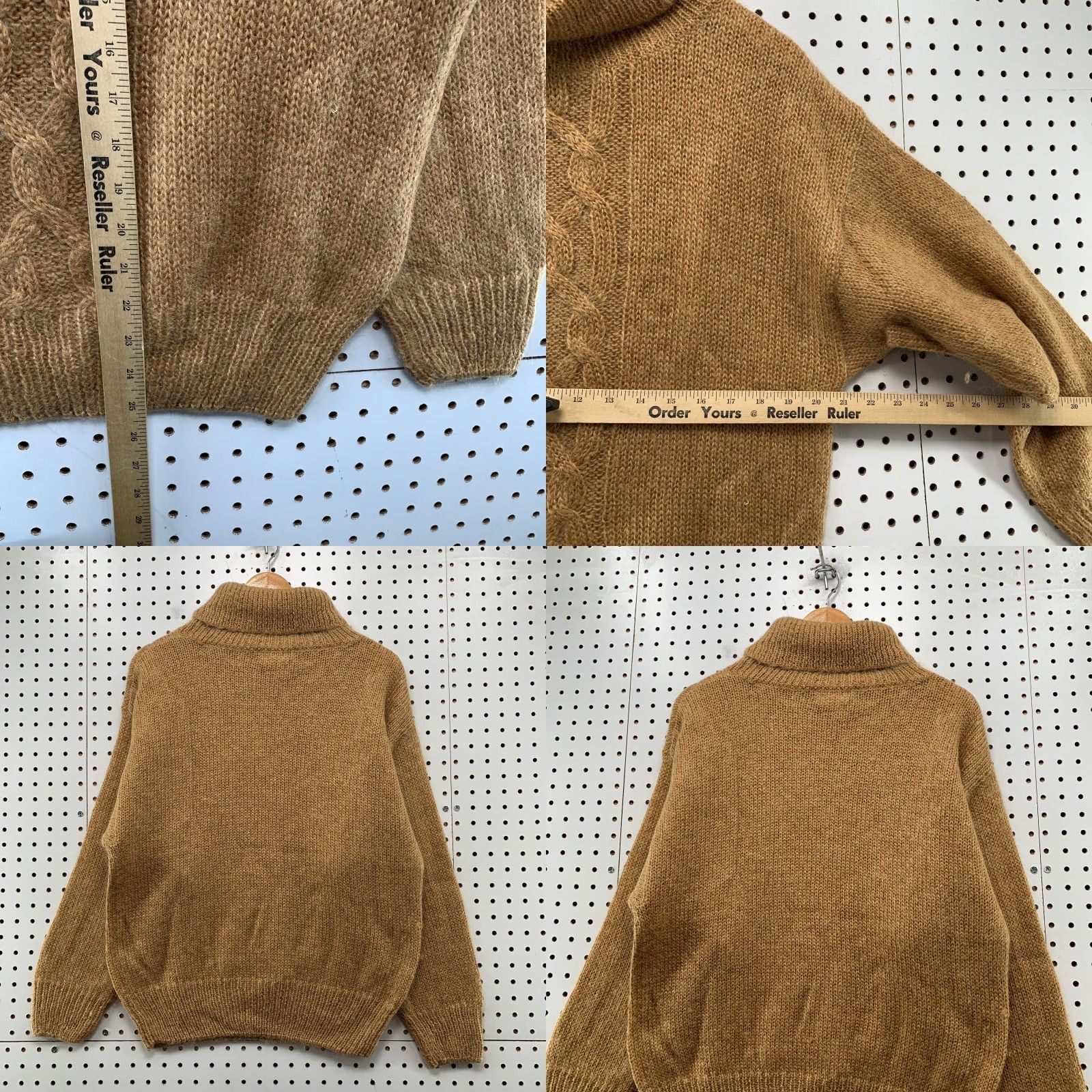 Lord & Taylor VINTAGE LORD & TAYLOR Sweater Men Medium Cable Knit Turtleneck Brown Mohair Wool Knit Pullover Christmas Winter Casual Mens Size US M / EU 48-50 / 2 - 8 Thumbnail