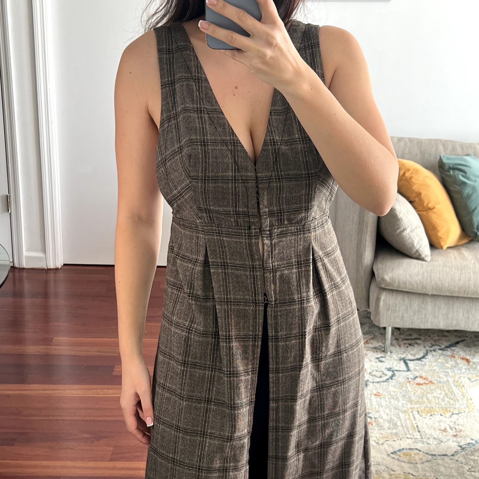 Free People Free People sleeveless plaid vest dress size 4 brown Size S / US 4 / IT 40 - 2 Thumbnail