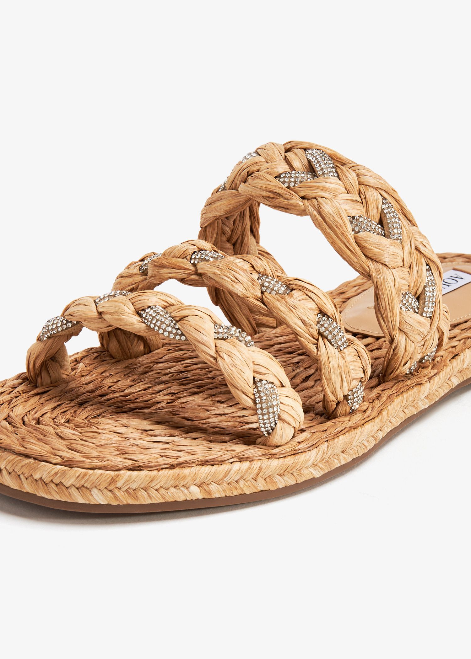 Aquazzura o1s22i1n0125 Costiera Espadrille Sandals in Beige Size US 8 / IT 38 - 3 Thumbnail