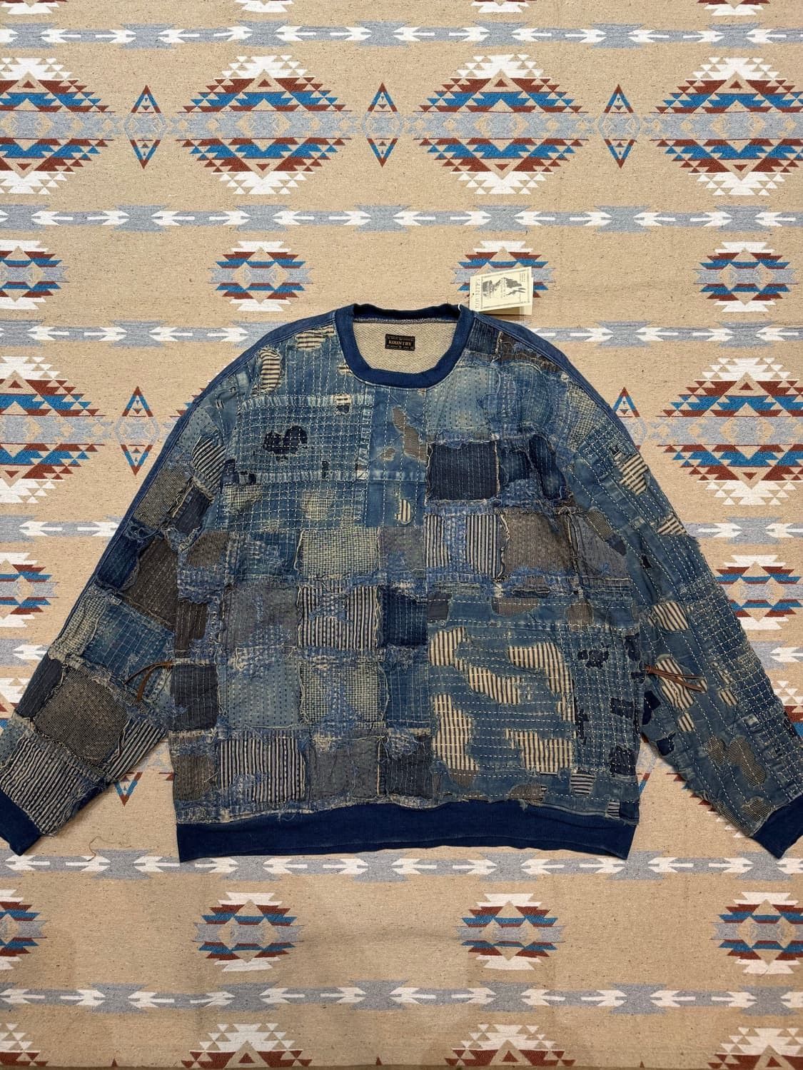 Kapital Kapital Boro Indigo Two Tone Sweatshirt Size US L / EU 52-54 / 3 - 3 Thumbnail
