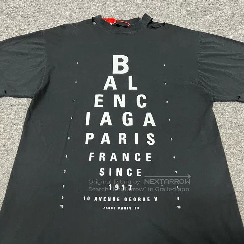 Balenciaga Balenciaga Eye Chart Short Sleeve T-Shirt Size US S / EU 44-46 / 1 - 4 Thumbnail