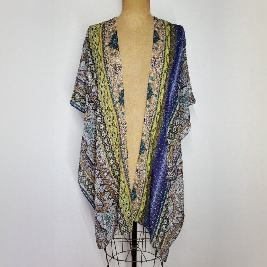 Jessica McClintock Jessica McClintock Scarf Shawl Wrap Cardigan Indigo Olive Size ONE SIZE - 1 Thumbnail