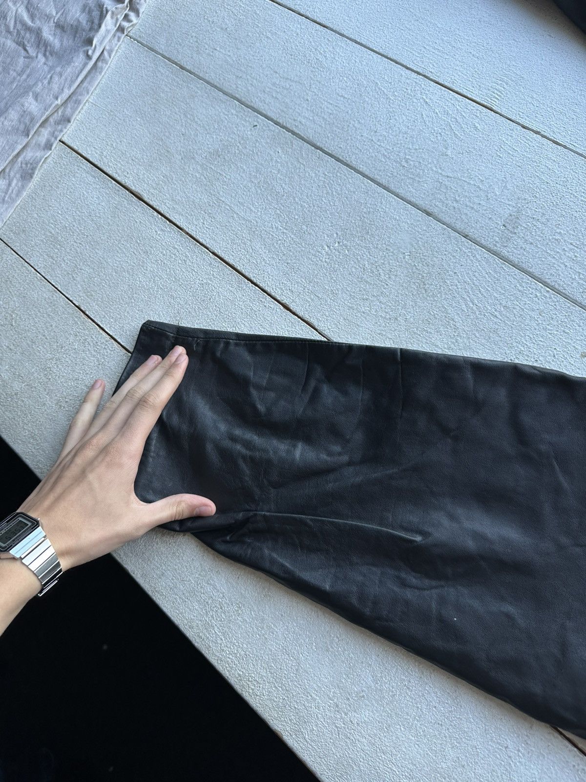 Leather 🚨Vintage leather pants motorcycles Black LUXURY Y2K Size 26" / US 2 / IT 38 - 15 Thumbnail