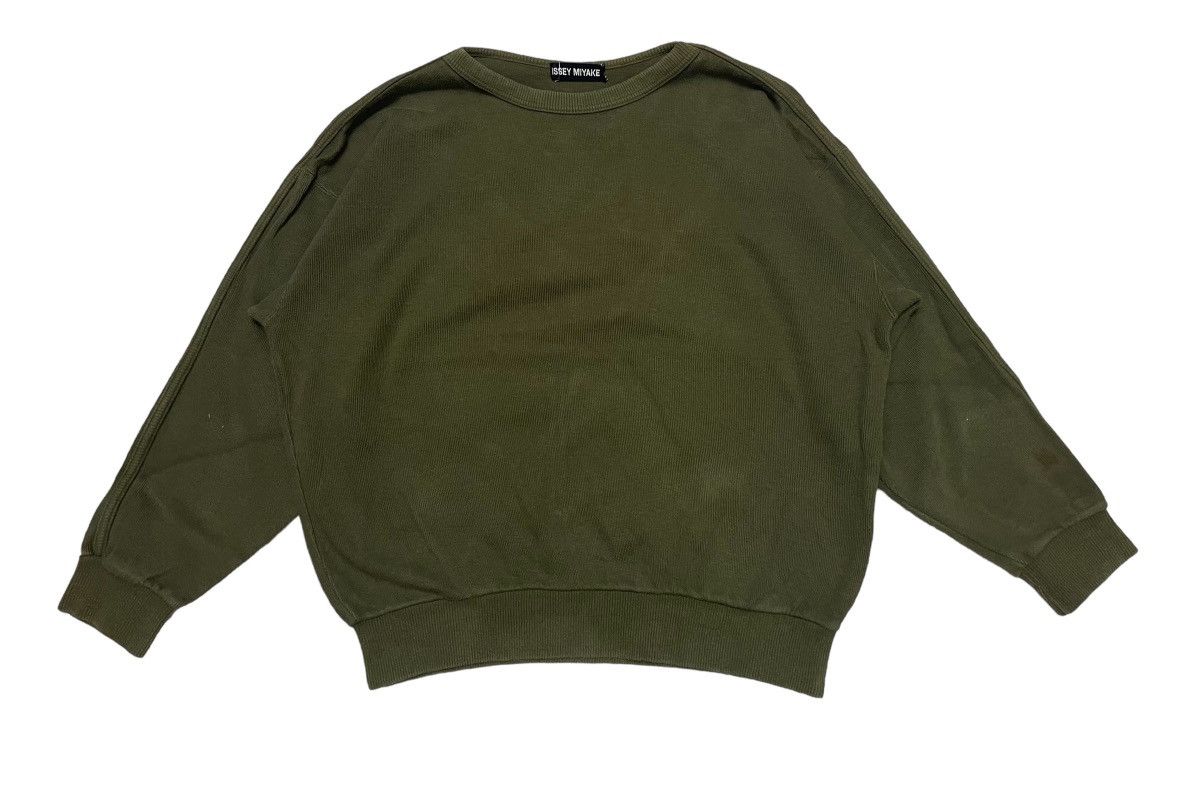 Issey Miyake 1990s ISSEY MIYAKE FADED EARTH TONE FOREST GREEN CREWNECK Size US L / EU 52-54 / 3 - 2 Thumbnail