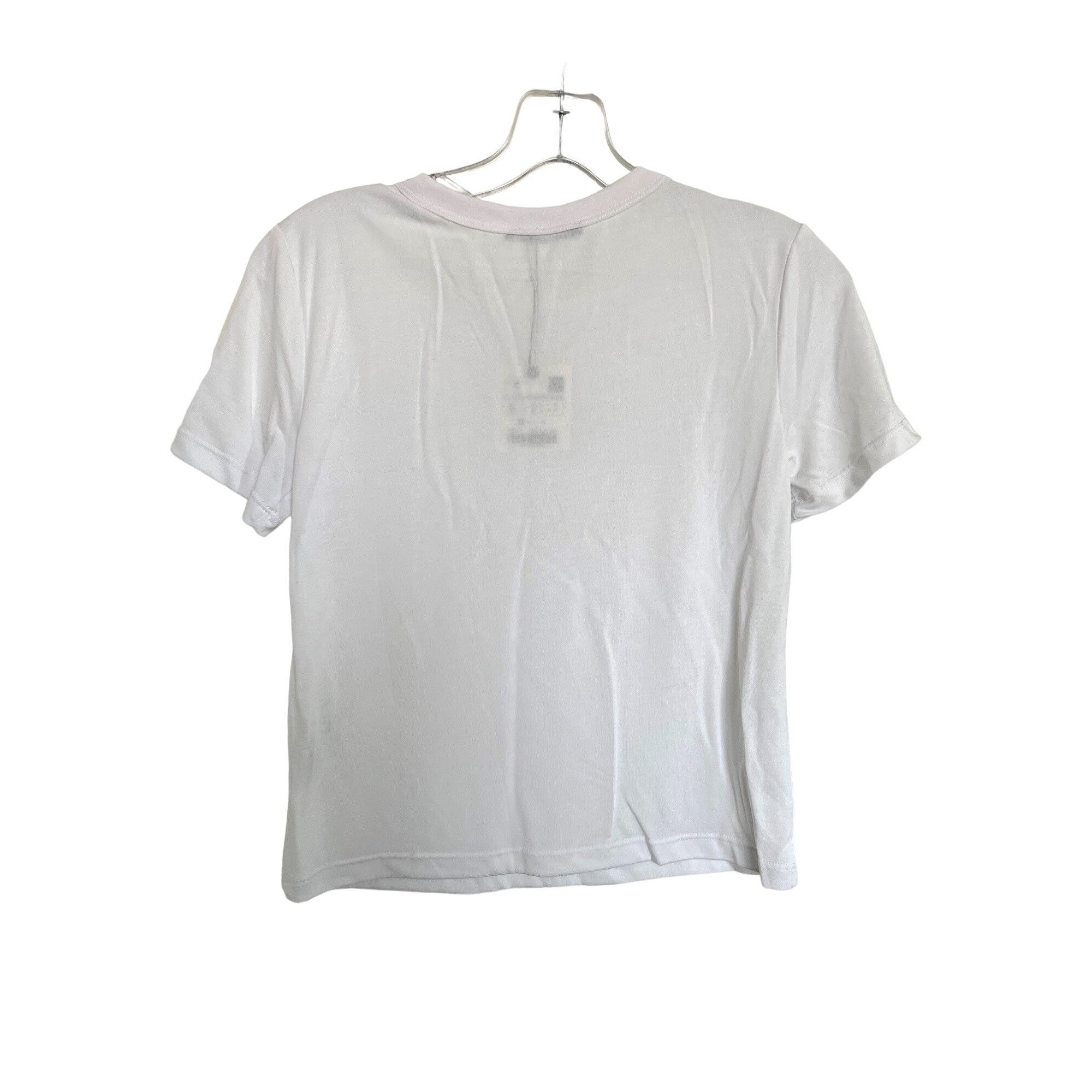Zara Zara White Short Sleeve Basic T-Shirt Crew Neck Cotton Blend Size S / US 4 / IT 40 - 3 Thumbnail