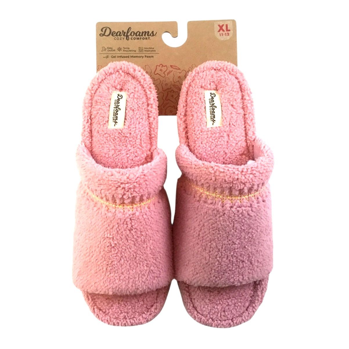Other Dearfoam Cozy Comfort Slippers Pink Terry NWT Size XL 11-12 Size US 11 / IT 41 - 6 Thumbnail