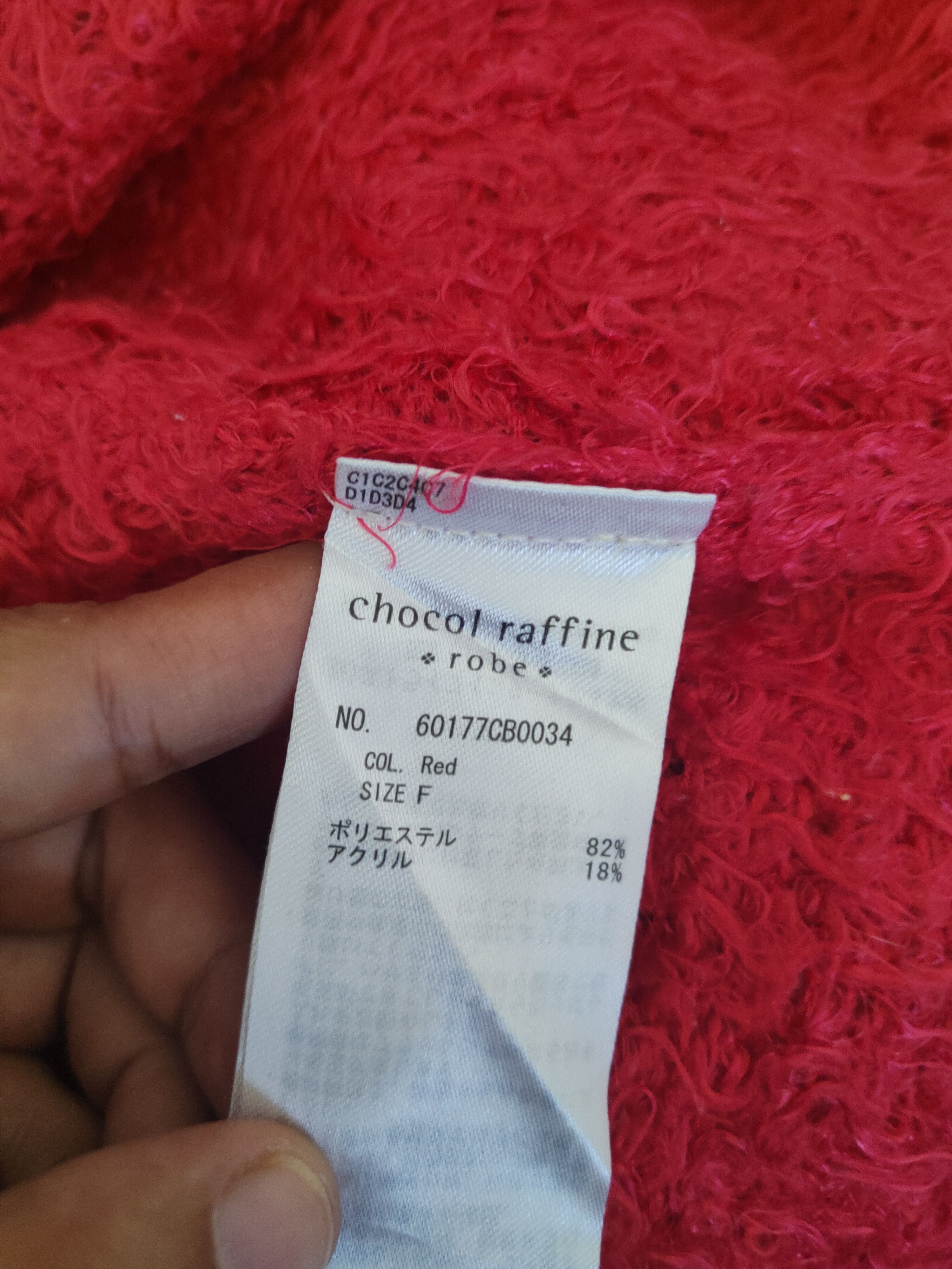 Japanese Brand DL Chocol Raffine Red Fur Mohair shaggy Knitwear #46-912 Size S / US 4 / IT 40 - 10 Thumbnail
