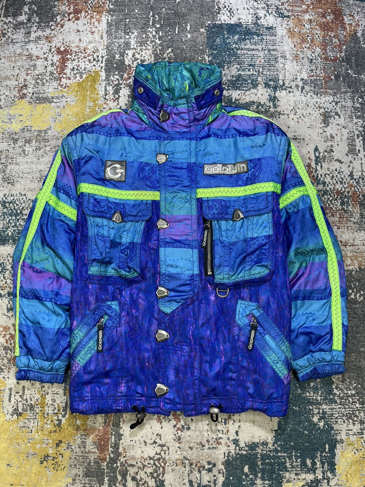 Goldwin Vtg 90s Goldwin Multicolor Abstract Ski Jacket Size US L / EU 52-54 / 3 - 1 Thumbnail