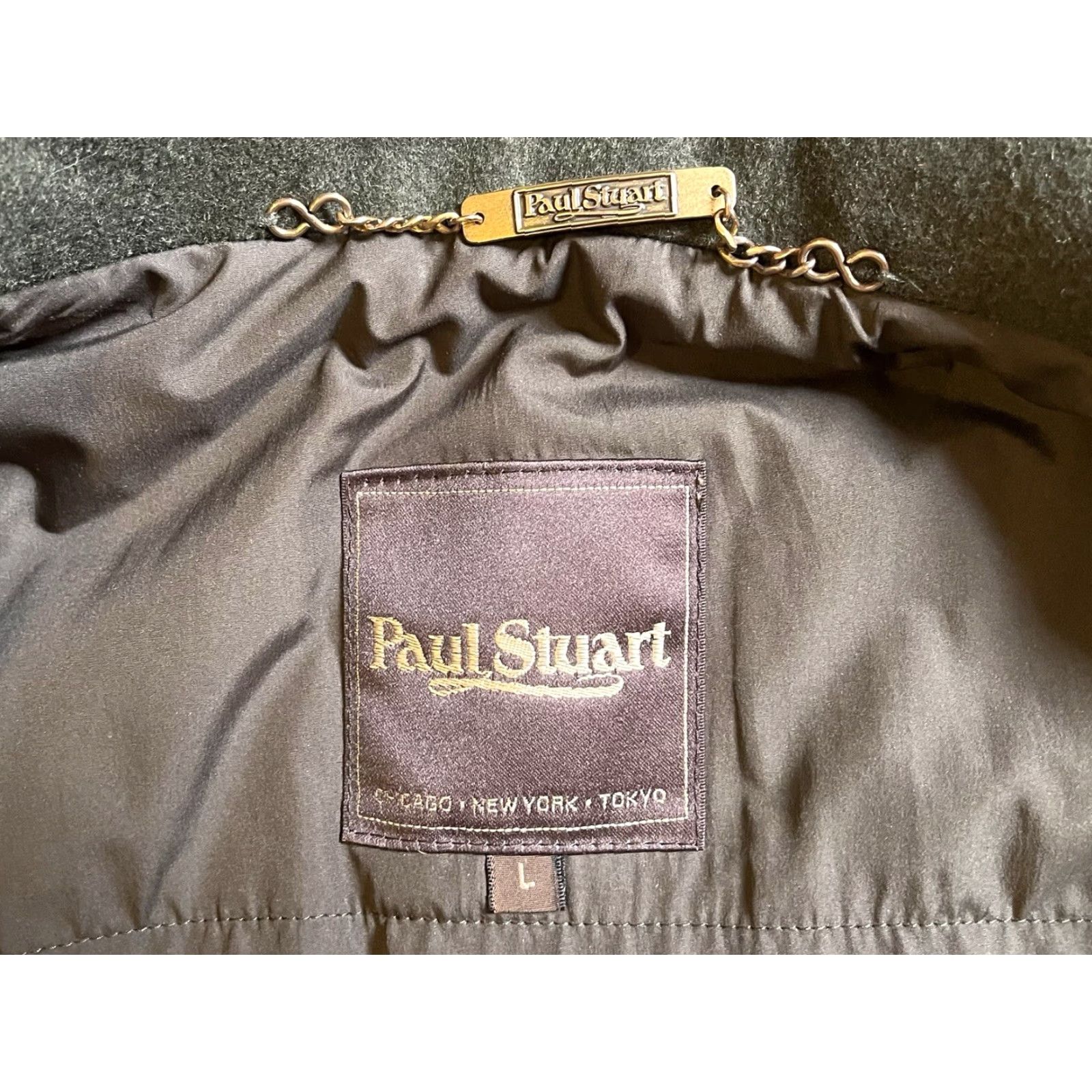 Paul Stuart VINTAGE Paul Stuart Arthur Outlast Car Coat Men’s Large Green Wool Cashmere Size US L / EU 52-54 / 3 - 7 Thumbnail
