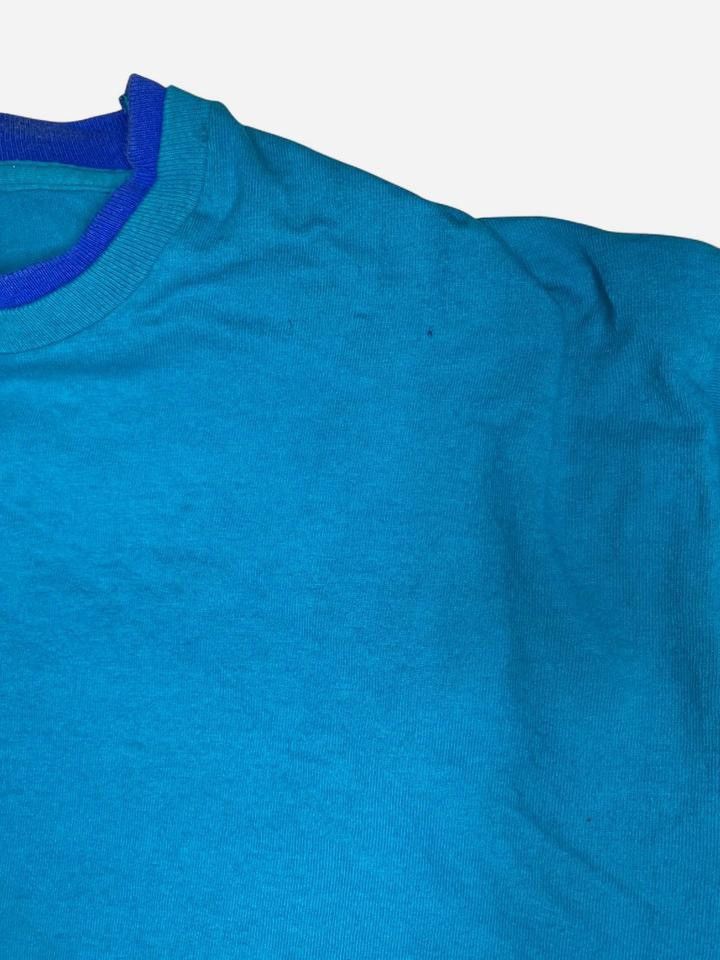 Fruit Of The Loom Fruit of the Loom USA Made 90s Blue Contrast Collar Tee (XL) Size US XL / EU 56 / 4 - 6 Thumbnail