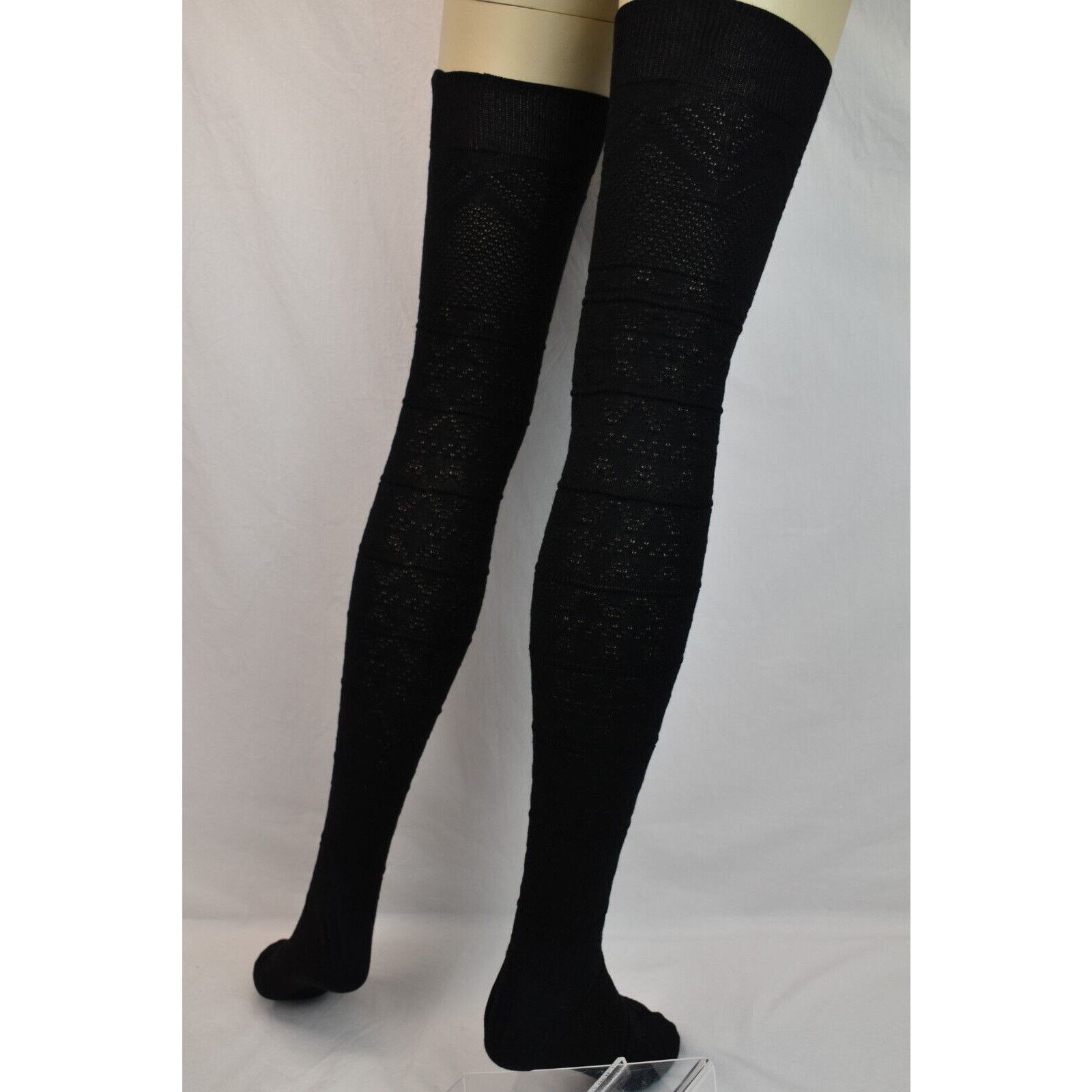 Miu Miu MIU MIU PRADA BLACK WOOL OTK BOOT LONG STOKINGS 3 L IT $725 Size ONE SIZE - 6 Thumbnail