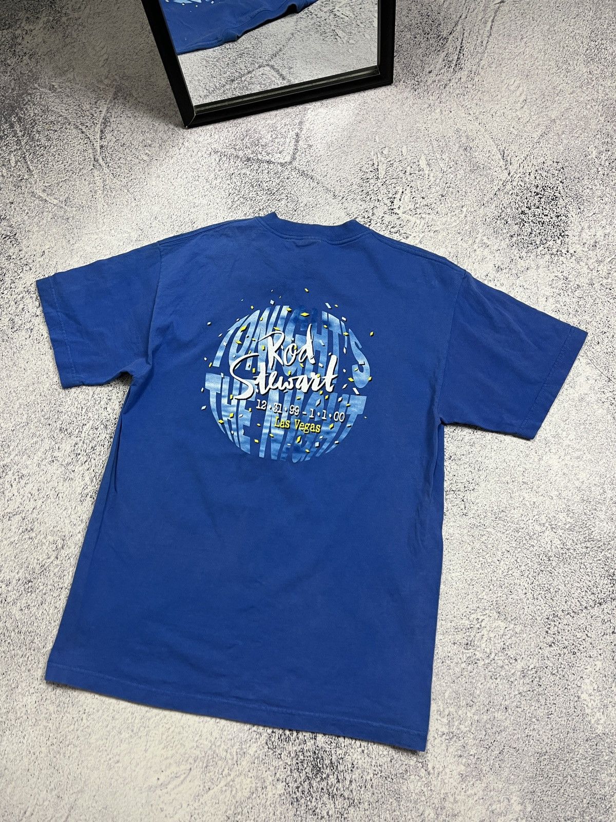 Band Tees × Vintage Rod Stewart Tonight's The Night Las Vegas New Years T-Shirt Size US L / EU 52-54 / 3 - 8 Thumbnail