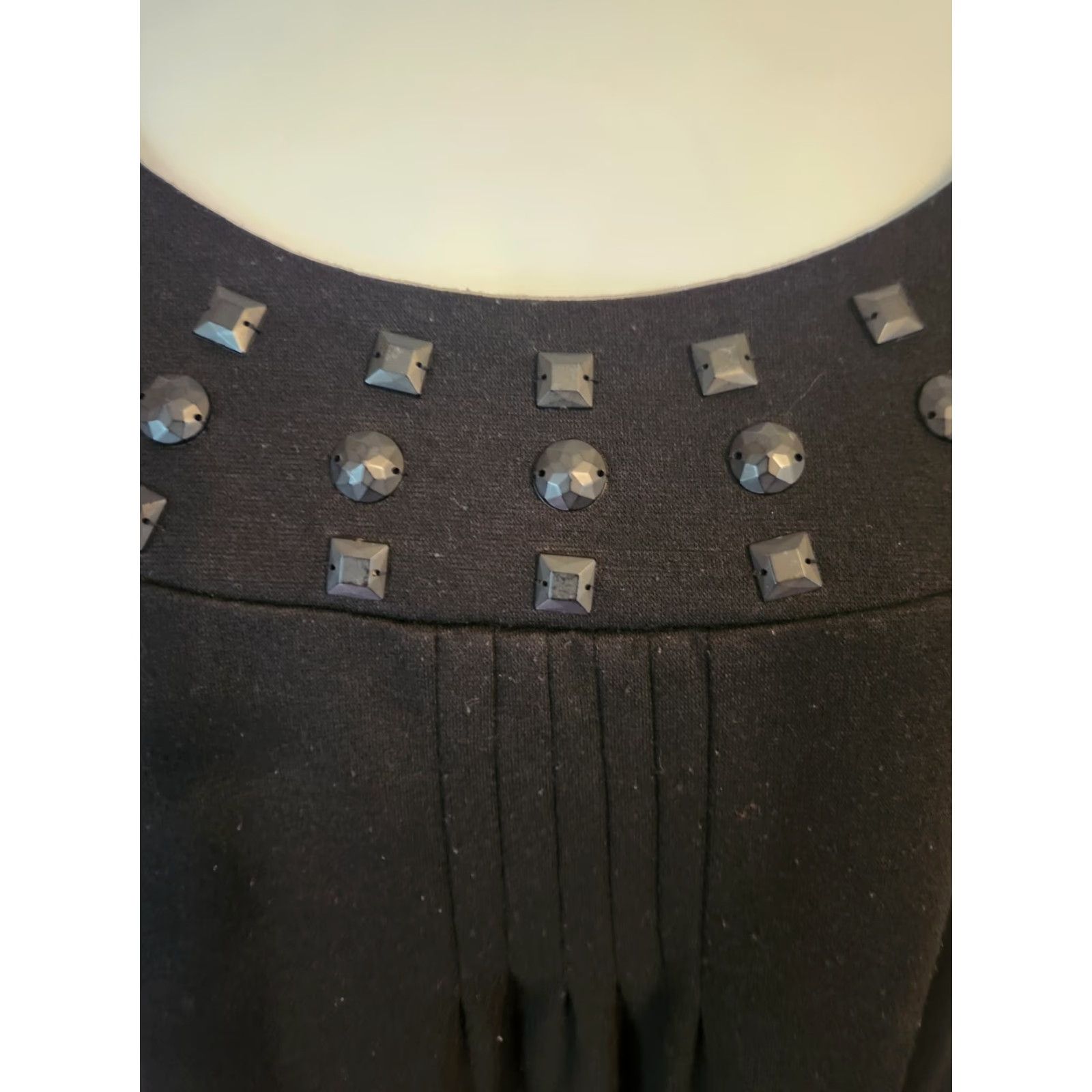 Avenue Avenue Black Beaded Trim Knee Length Shift Dress 3X Women Pants? Size XXL / US 16-18 / IT 52-54 - 3 Thumbnail