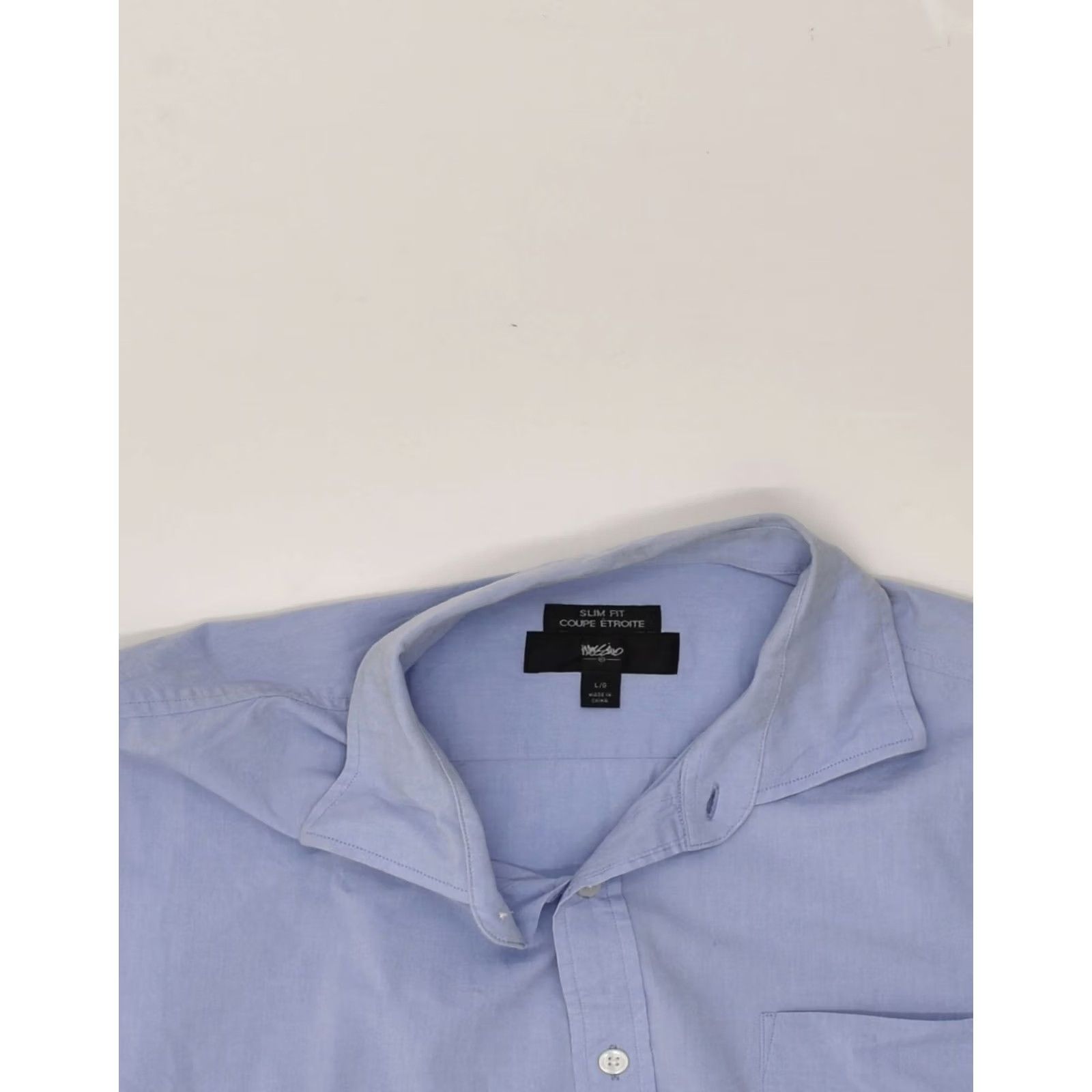 Mossimo MOSSIMO Mens Shirt Large Blue Cotton Slim Fit Size US L / EU 52-54 / 3 - 3 Thumbnail