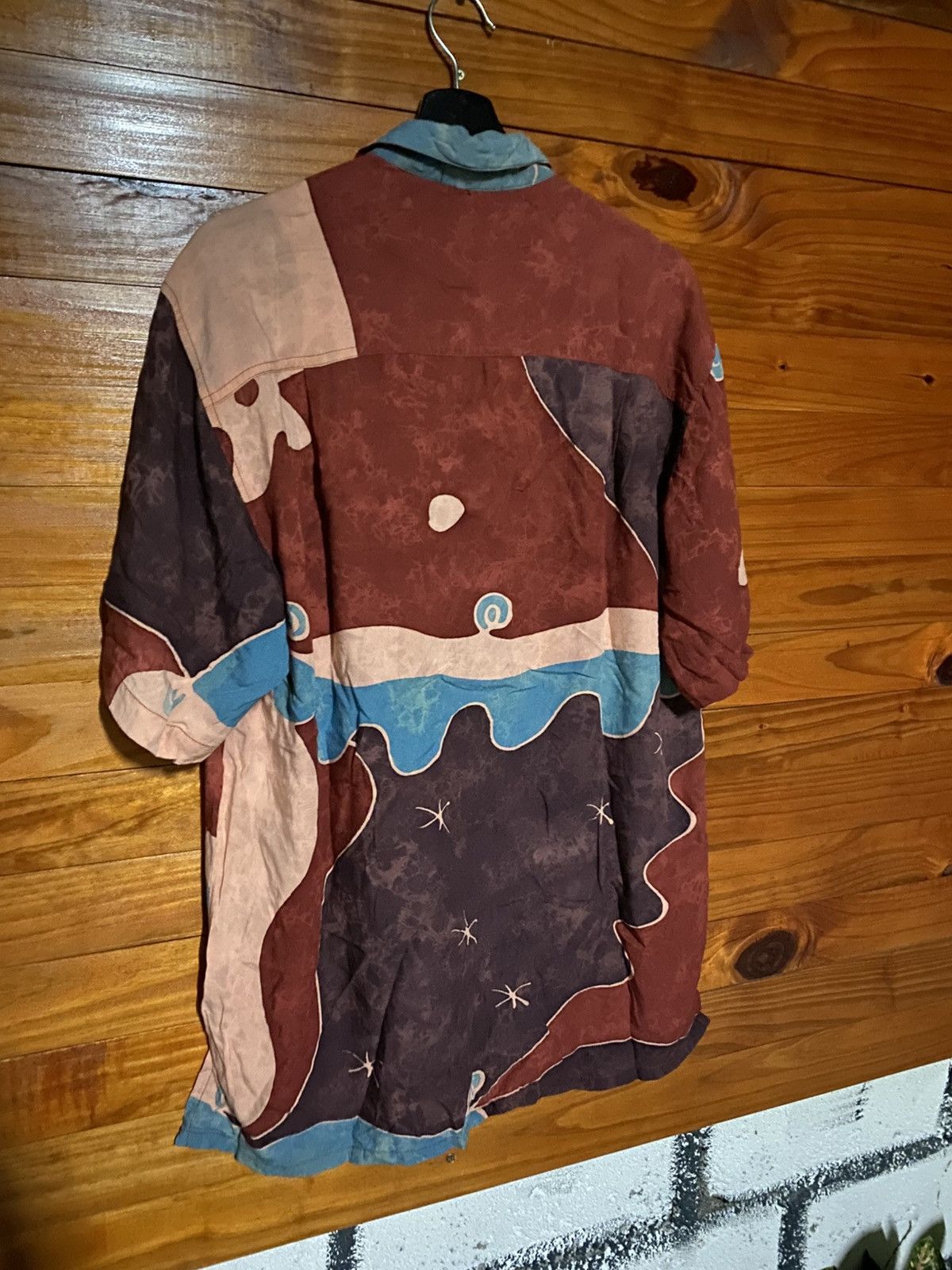 Japanese Brand Season Design Vintage Rayon Shirt – Abstract Art Pattern Size US L / EU 52-54 / 3 - 12 Thumbnail