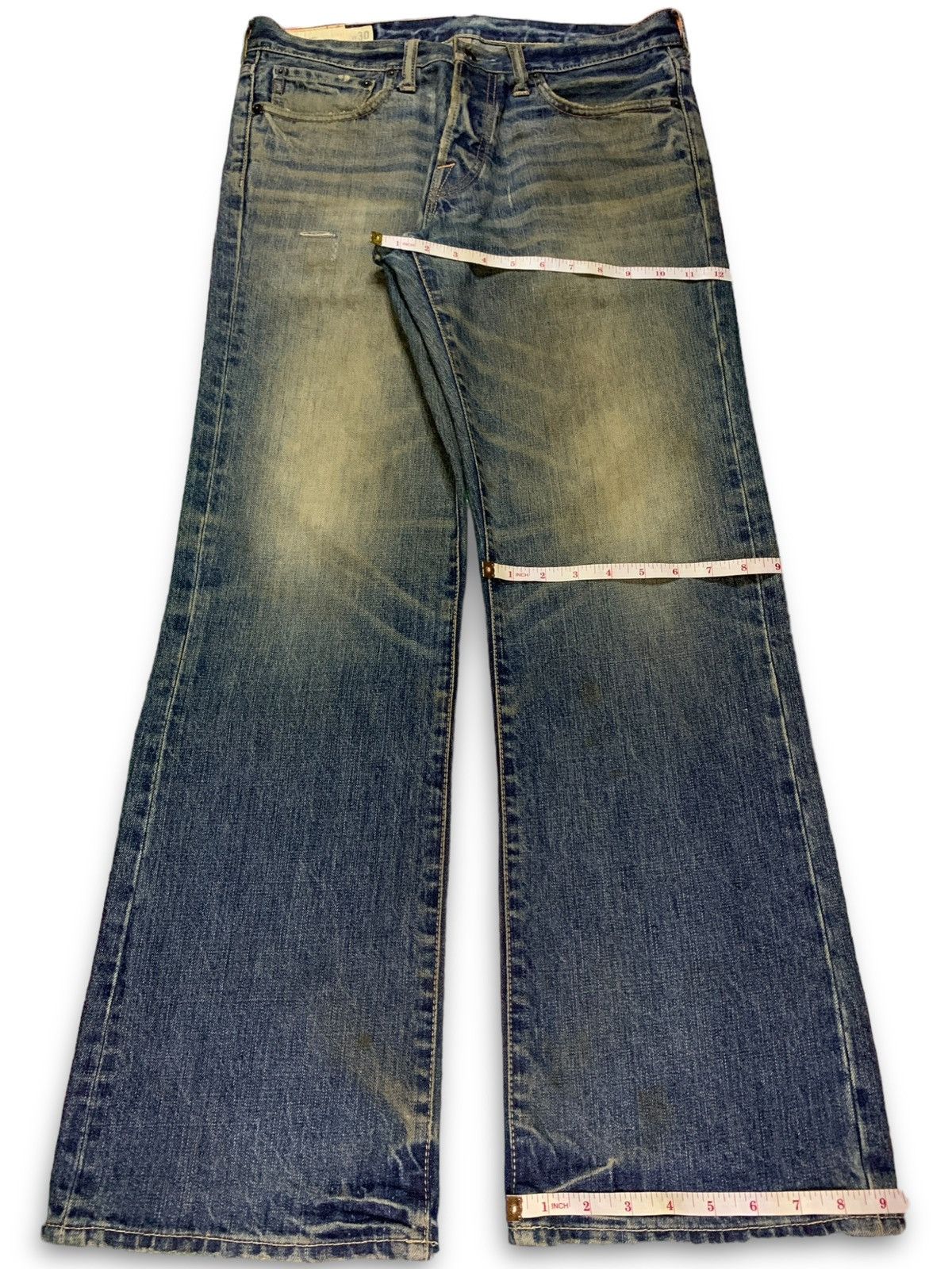 Abercrombie & Fitch Vintage Abercrombie Rusty Wash Distressed Flare Jeans 32x31 Size US 32 / EU 48 - 13 Thumbnail