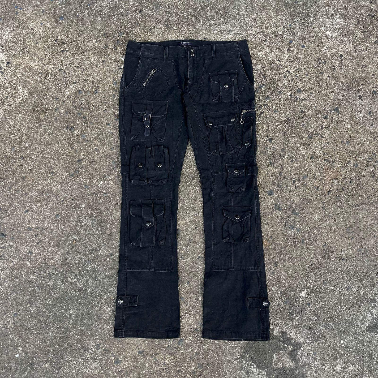 RARE In The Attic Multi Pocket Cargo Flared Pants