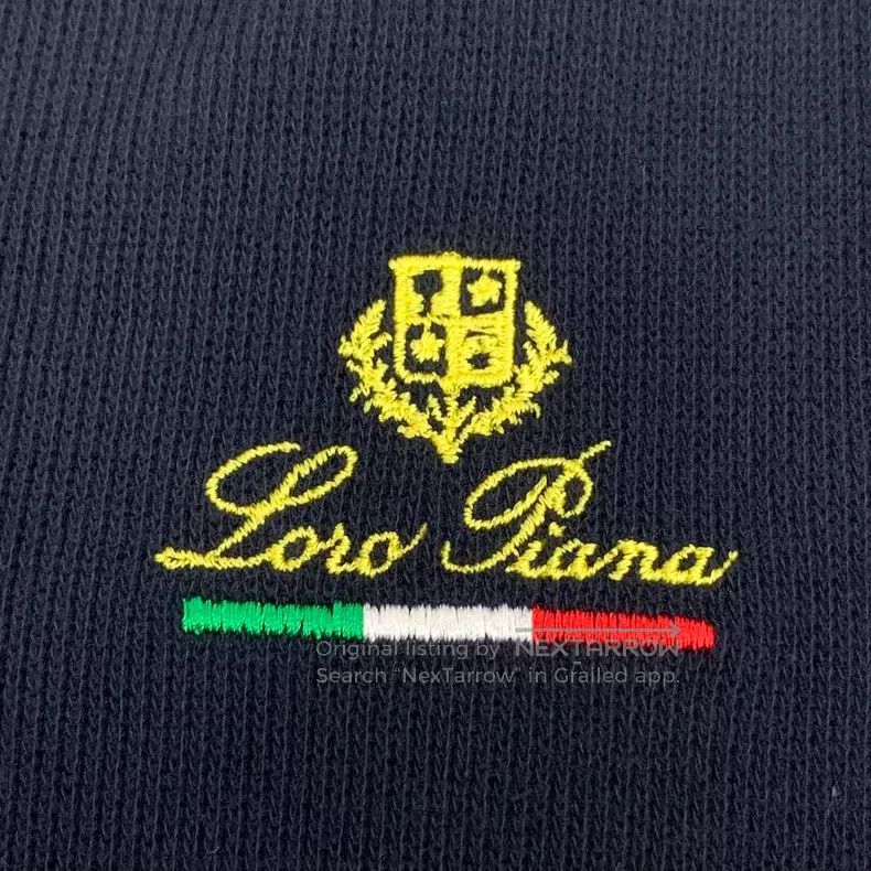 Loro Piana Loro Piana Navy blue logo embroidered cotton hooded drawst Size US M / EU 48-50 / 2 - 5 Thumbnail