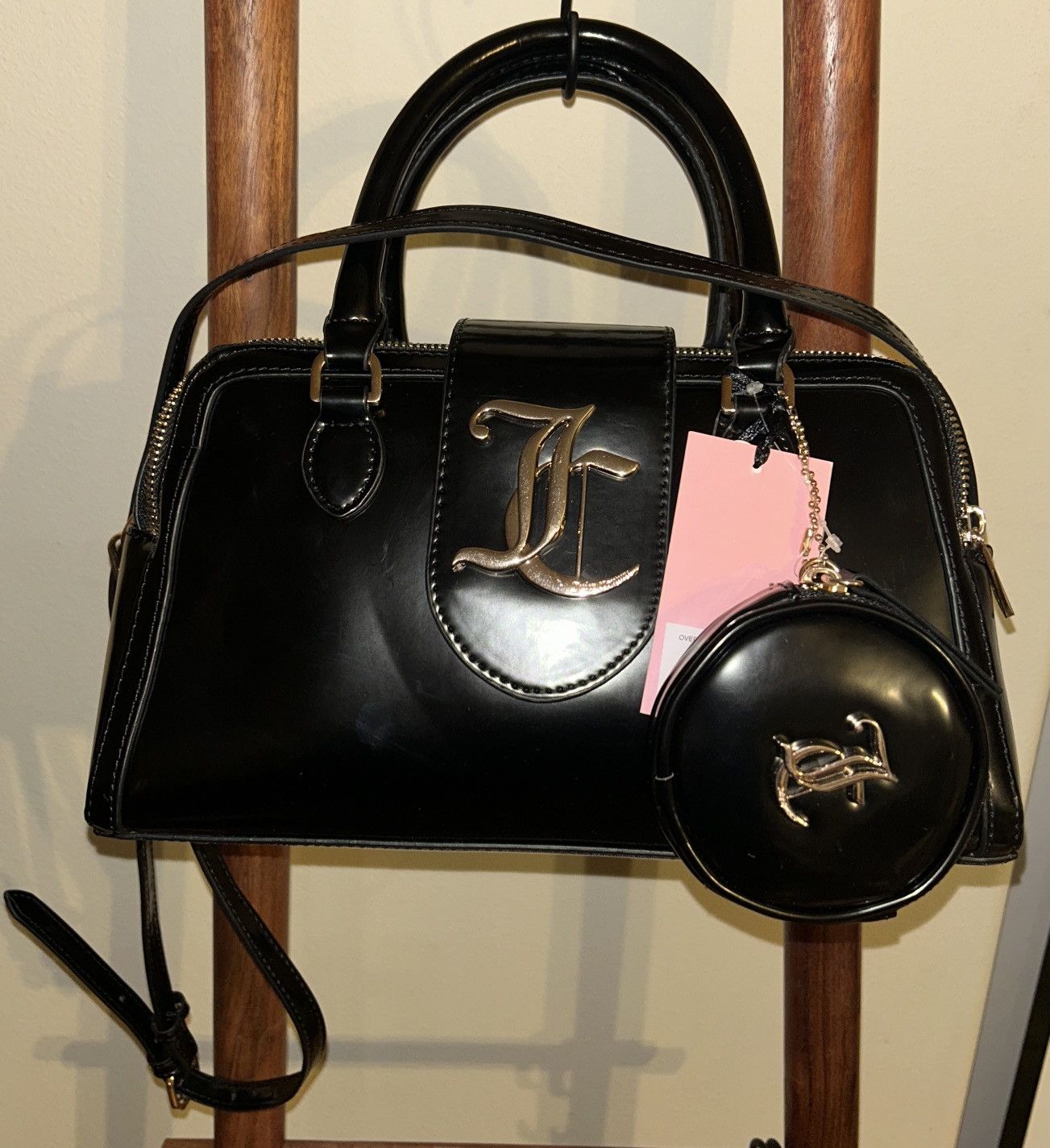 Juicy Couture Juicy Couture Overstated Juicy Satchel Liquorice Size ONE SIZE - 1 Thumbnail