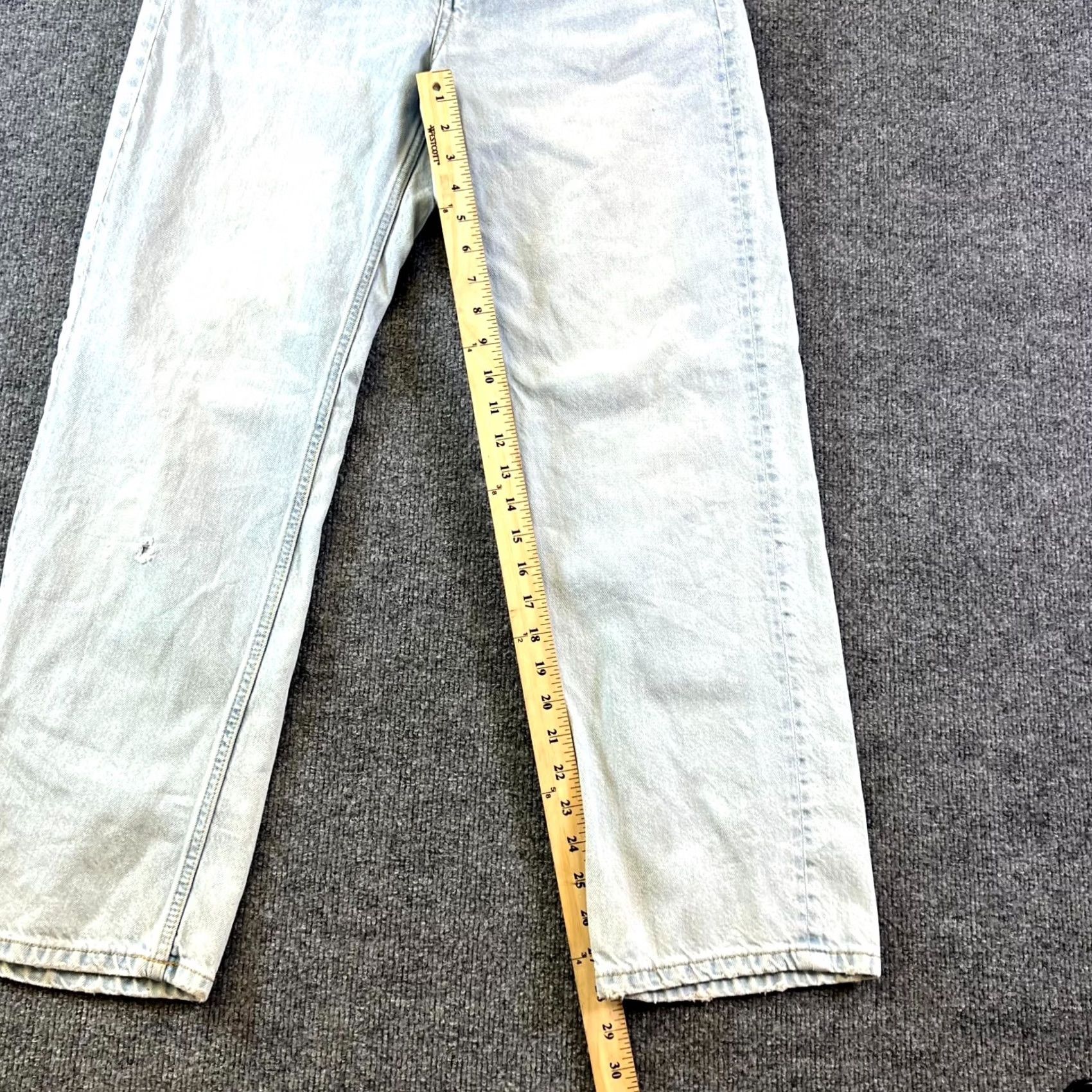 Vintage Aéropostale Jeans Women's 8 Blue Cotton Denim Baggy Straight Workwear Faded Jeans Size 30" / US 8 / IT 44 - 3 Thumbnail