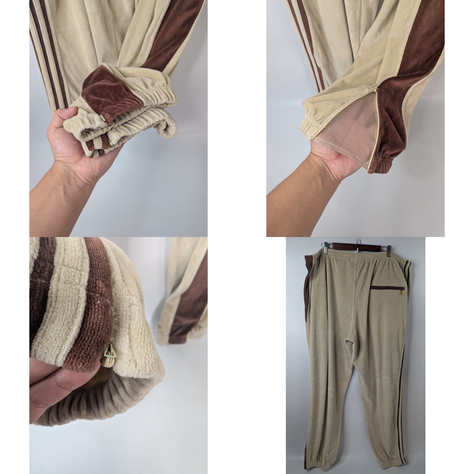 Velour VINTAGE Al Wissam Tracksuit Velour Brown Beige 3XL Men Hip Hop Streetwear Jacket Pants Set Velour Insulated Long Sleeve Brown Big & Tall Mens Size US 39 - 9 Thumbnail