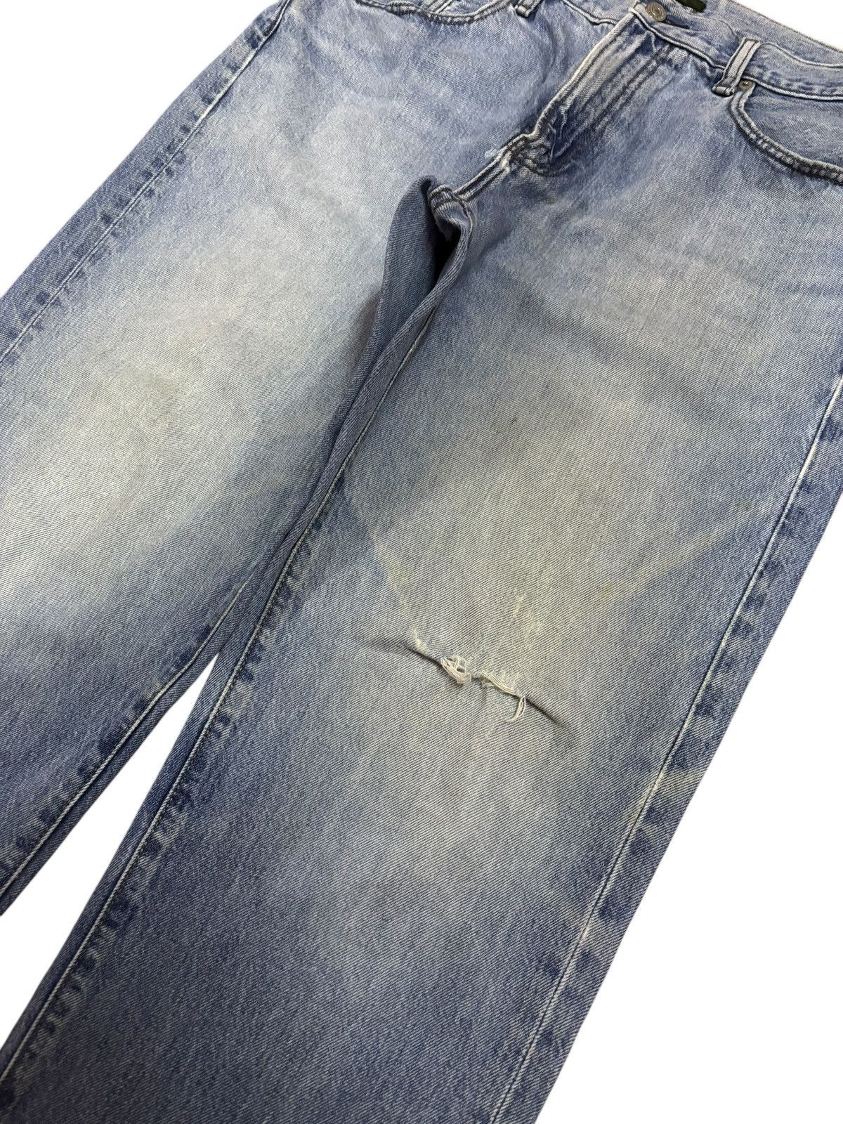Japanese Brand × Kaihara Denim Vintage Kaihara Uniqlo Distressed Blue Washed Jeans Size US 36 / EU 52 - 3 Thumbnail