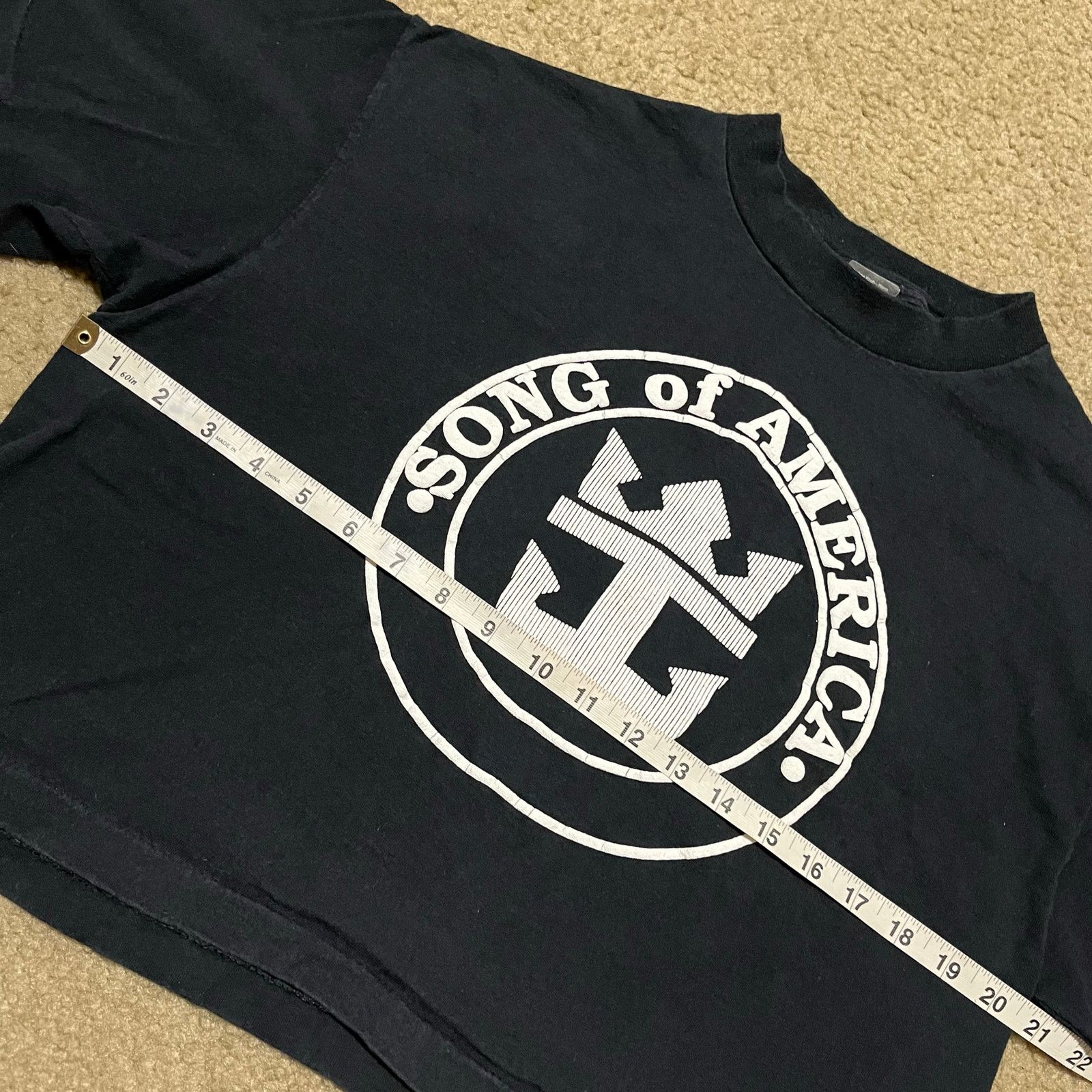 Other Vintage Song of America Black/White Puff Printed Cropped Tee Size US L / EU 52-54 / 3 - 6 Thumbnail