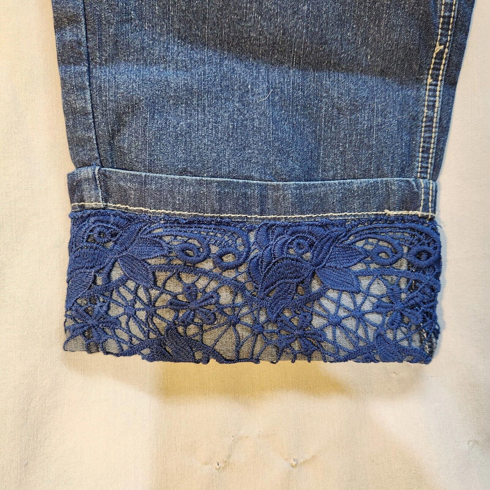 Designer Aproductz Gmbh Capri Jeans Lace Bottom Size 14 New Size 36" / US 14 / IT 50 - 4 Thumbnail