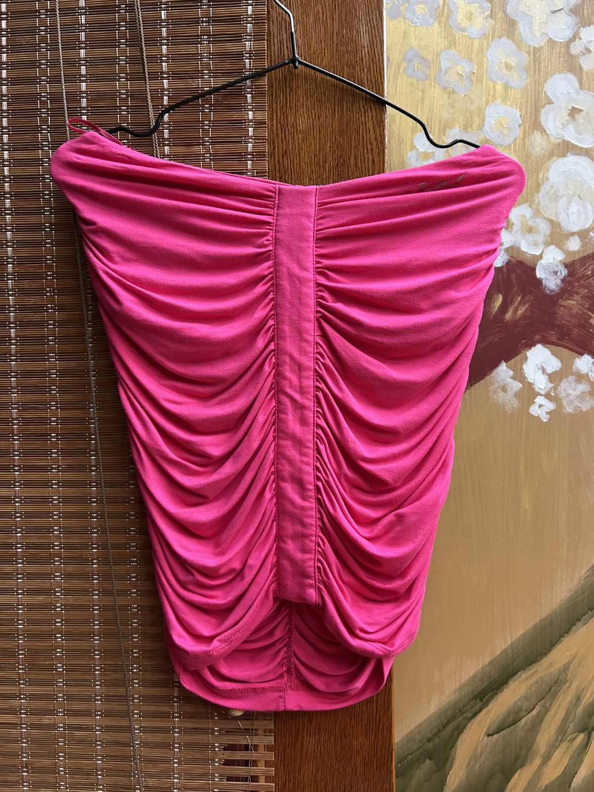 Miss Sixty × Vintage Killah Miss Sixty Pink Ruched Two Way Tube Top Mini Skirt Size 26" / US 2 / IT 38 - 2 Thumbnail